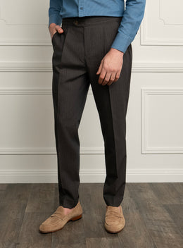 Siena Chocolate Brown Pinstripe Trousers