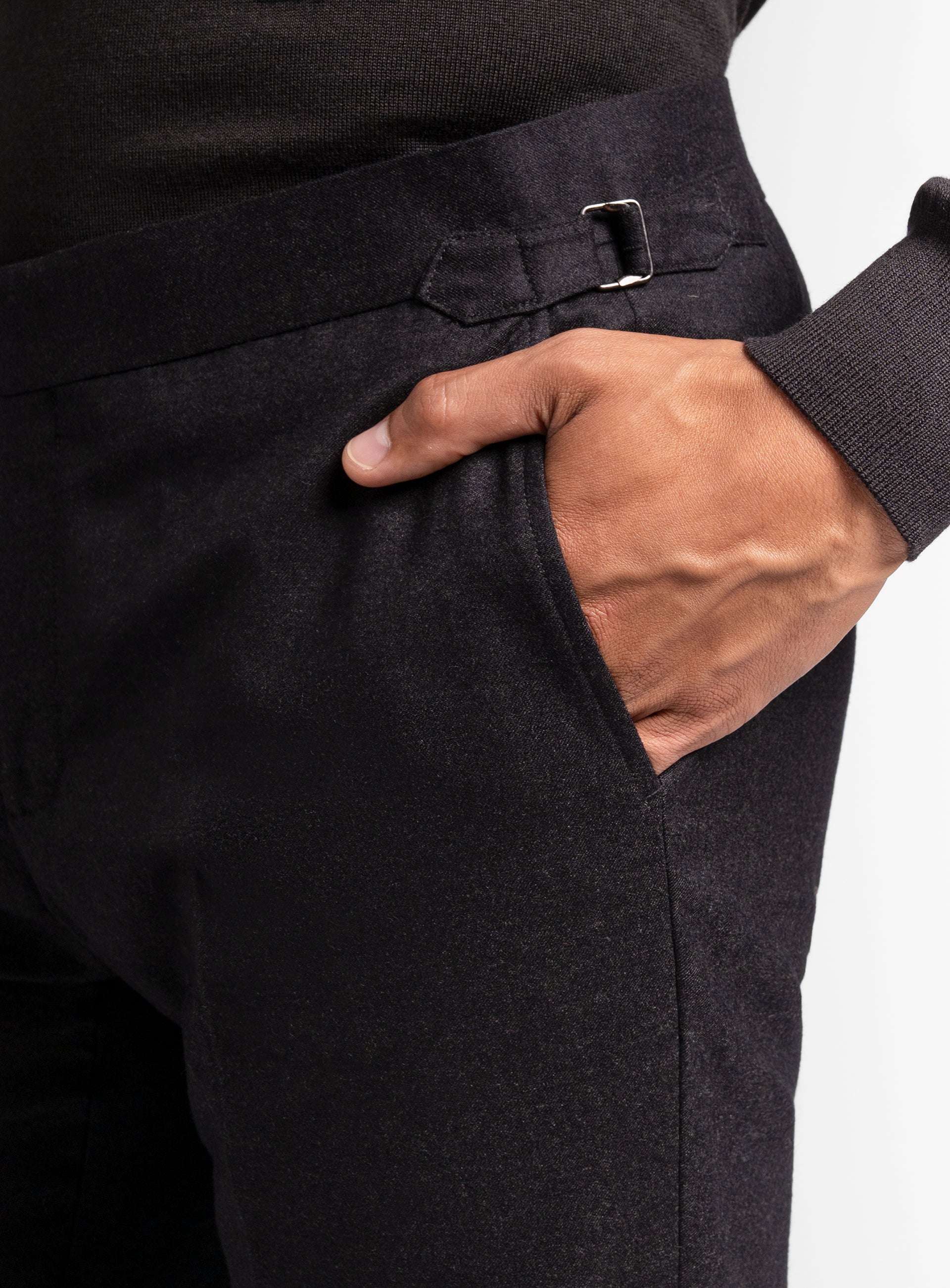 Argenta Brown Wool Flannel Trousers