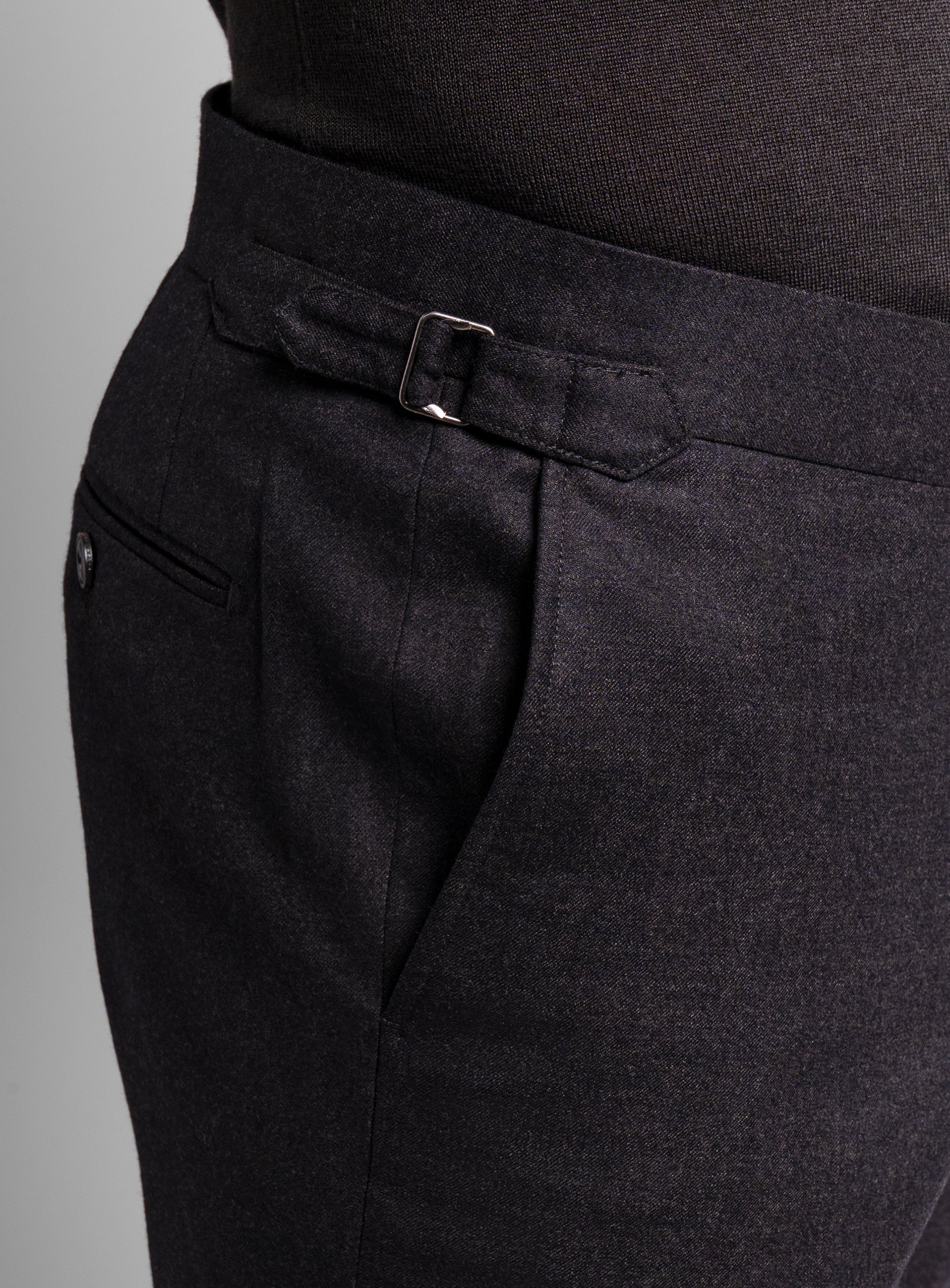 Argenta Brown Wool Flannel Trousers
