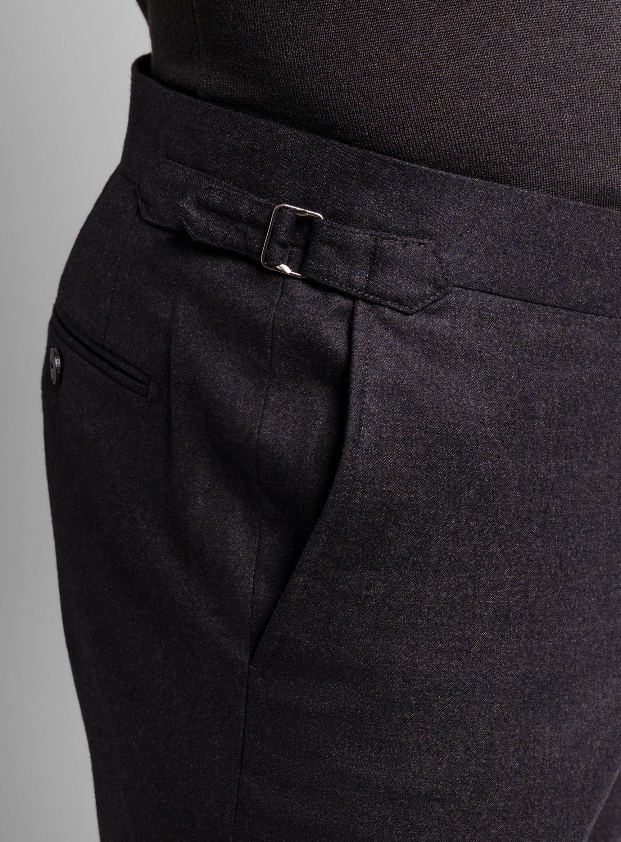 Argenta Brown Wool Flannel Trousers