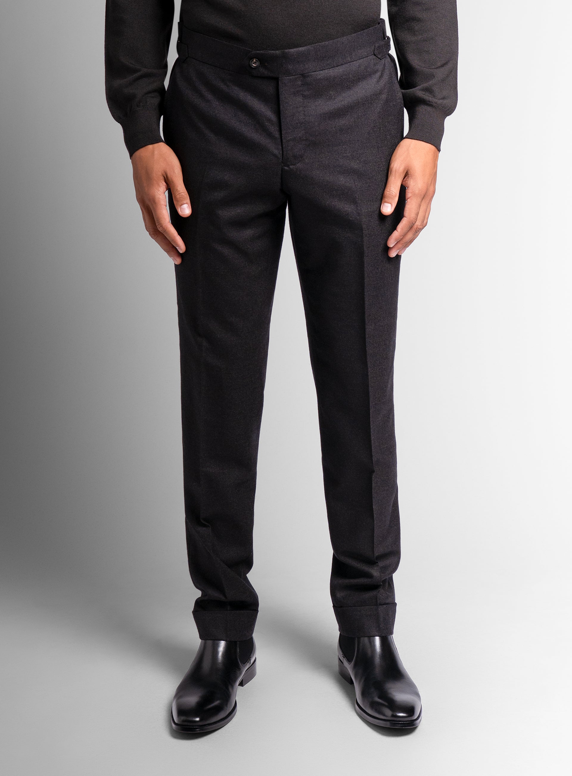 Argenta Brown Wool Flannel Trousers