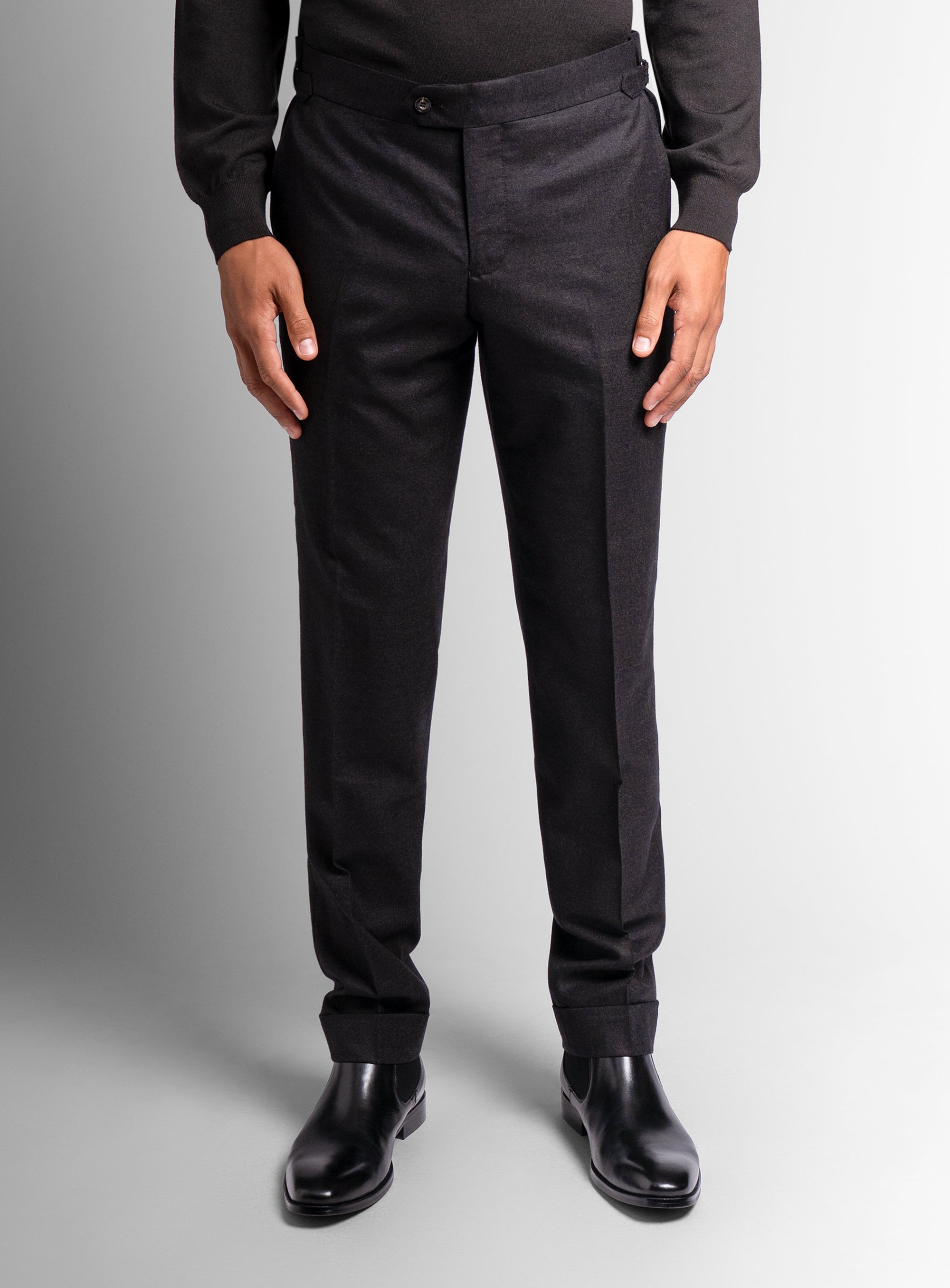 Argenta Brown Wool Flannel Trousers