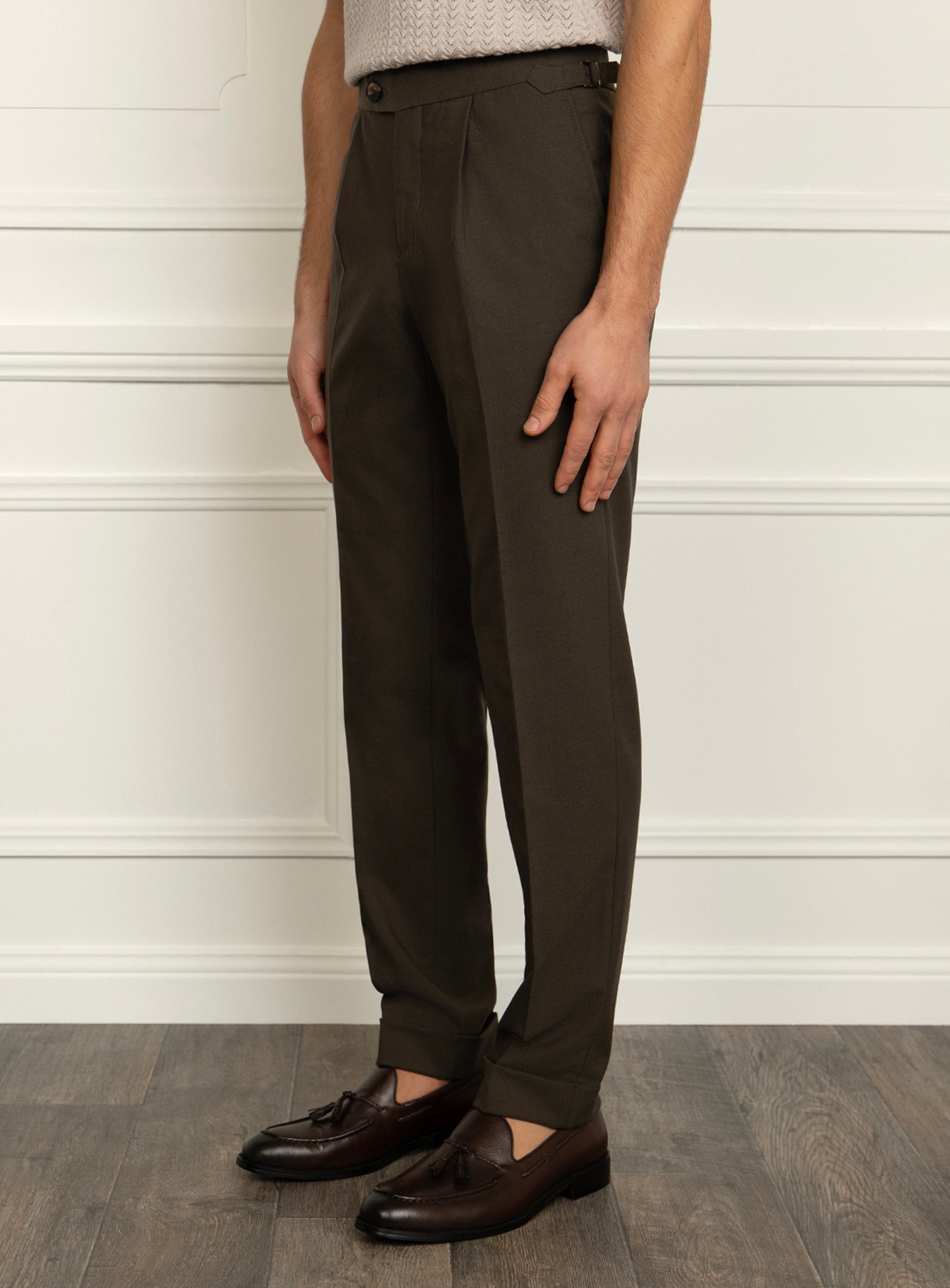 Siena Cav Twill Olive Green Trousers