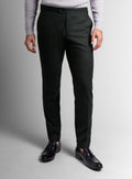 Argenta Olive Wool Flannel Trousers