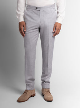 Argenta Silver Grey Wool Flannel Trousers