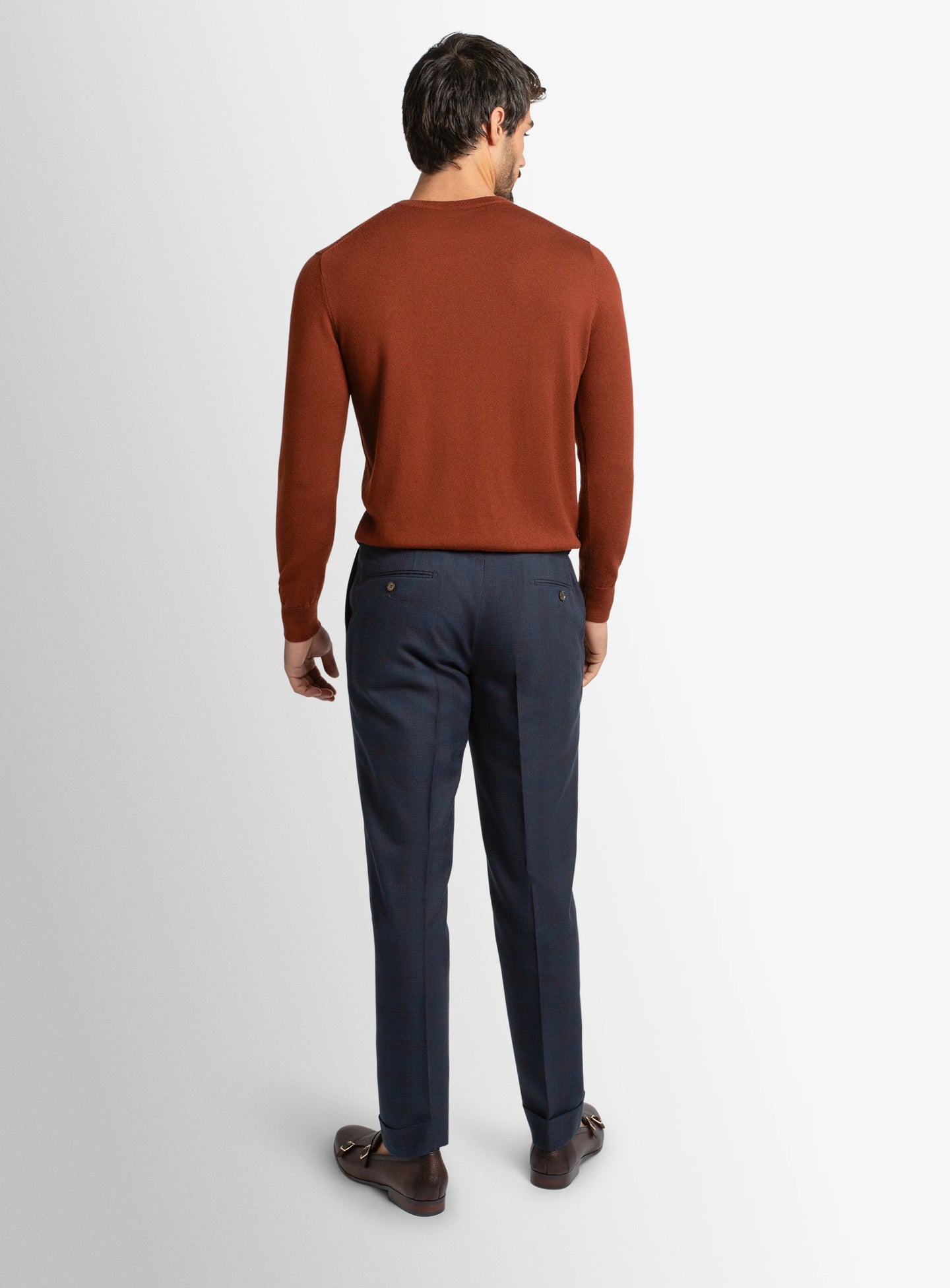 Sienna Plaid Navy Trousers