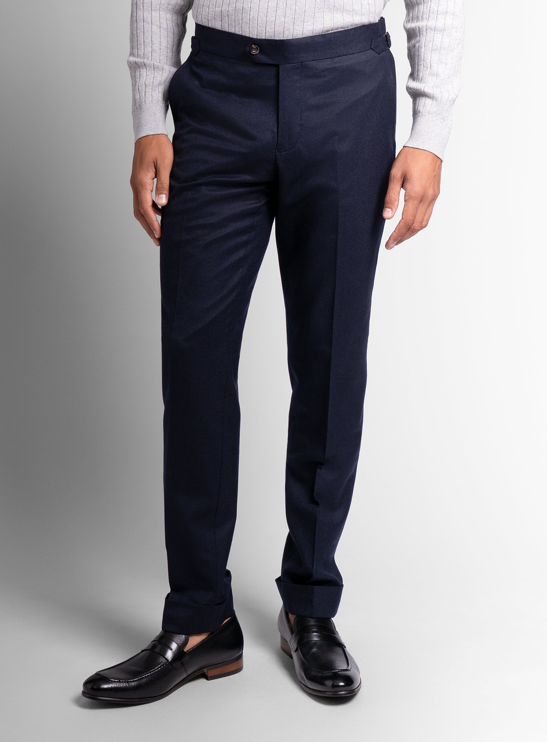 Picture of the Argenta Navy Wool Flannel Trousers