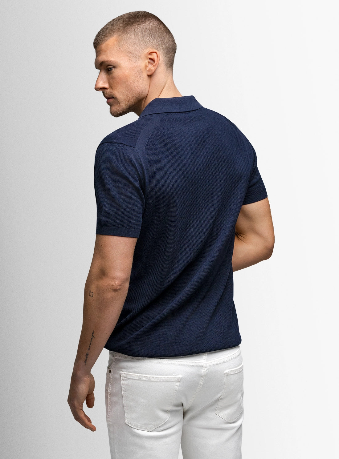Giunta Textured Navy Blue Polo