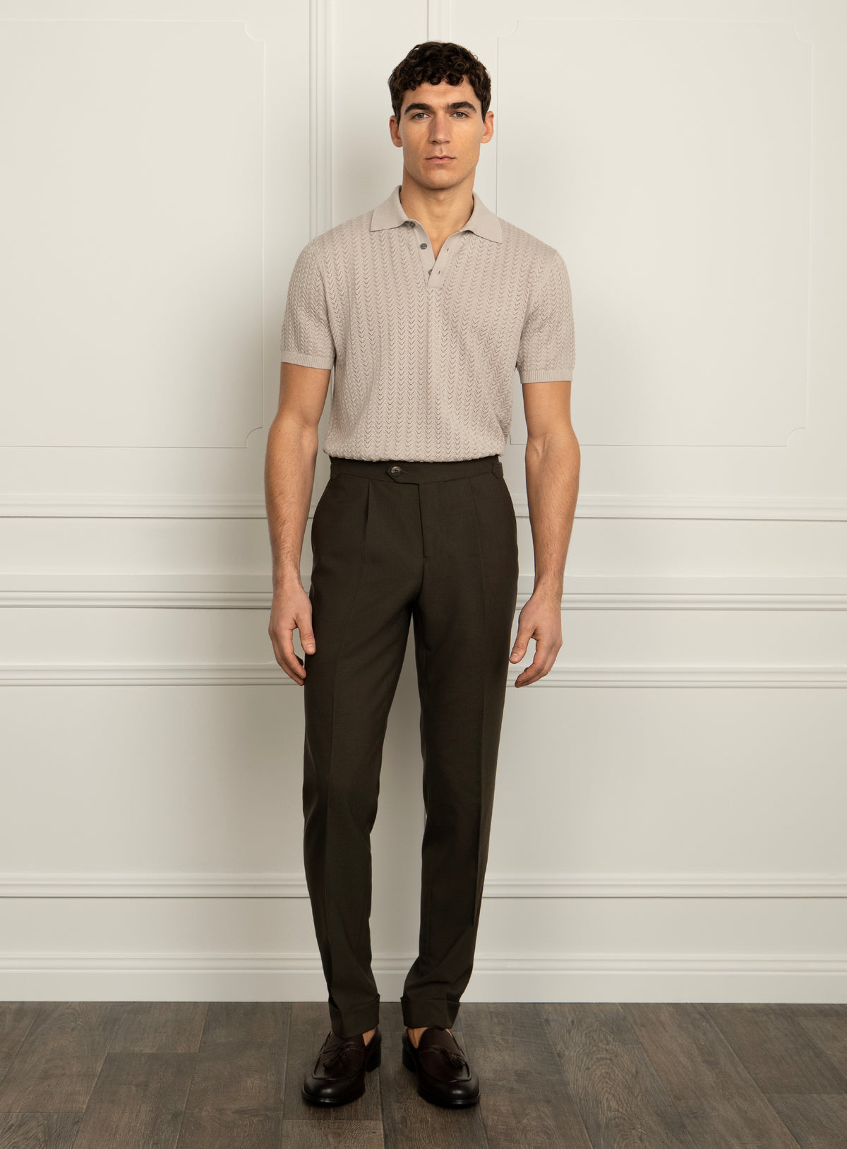 Vinicio Chevron Ecru Polo Shirt