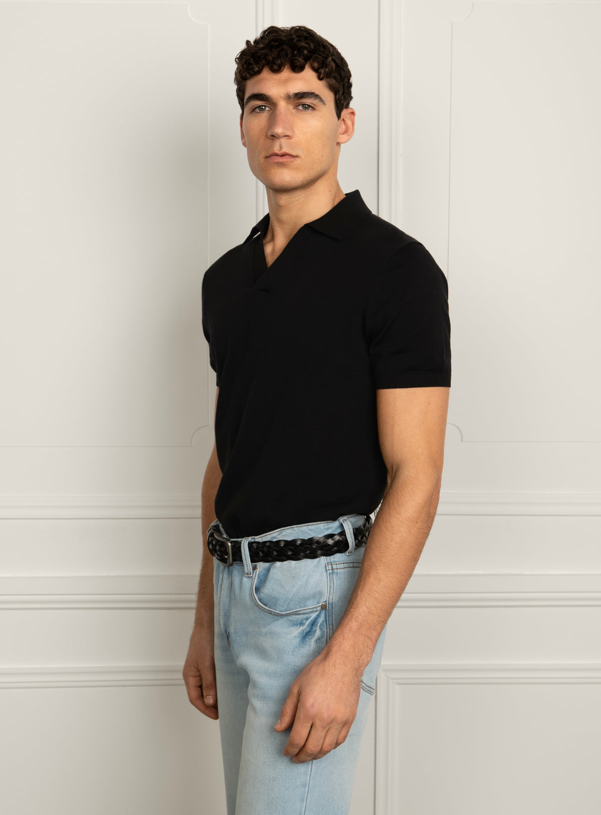 Silvio Neat Black Polo Shirt