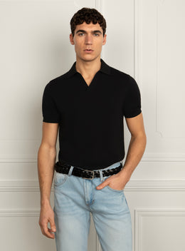 Silvio Neat Black Polo Shirt