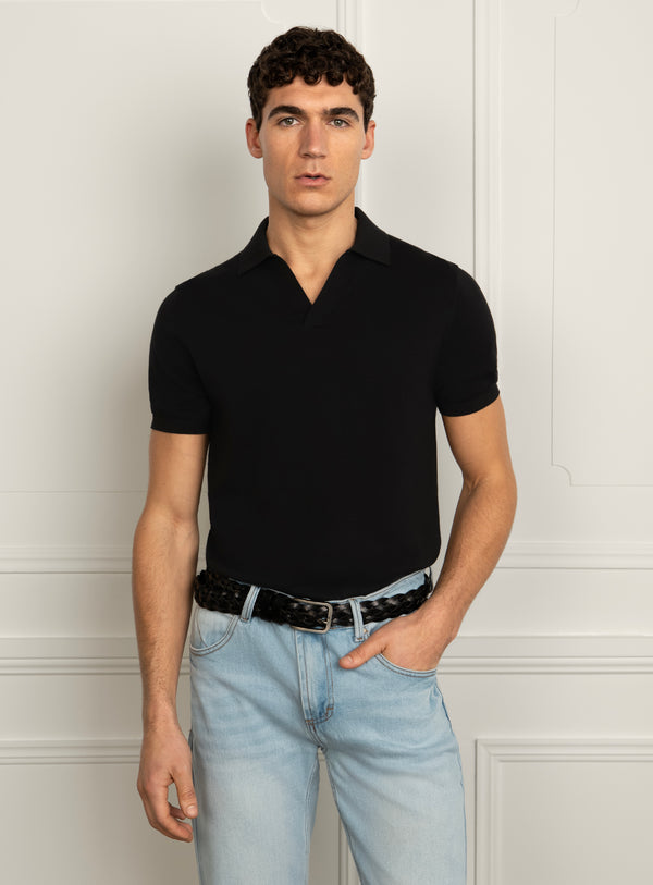 Silvio Neat Black Polo Shirt
