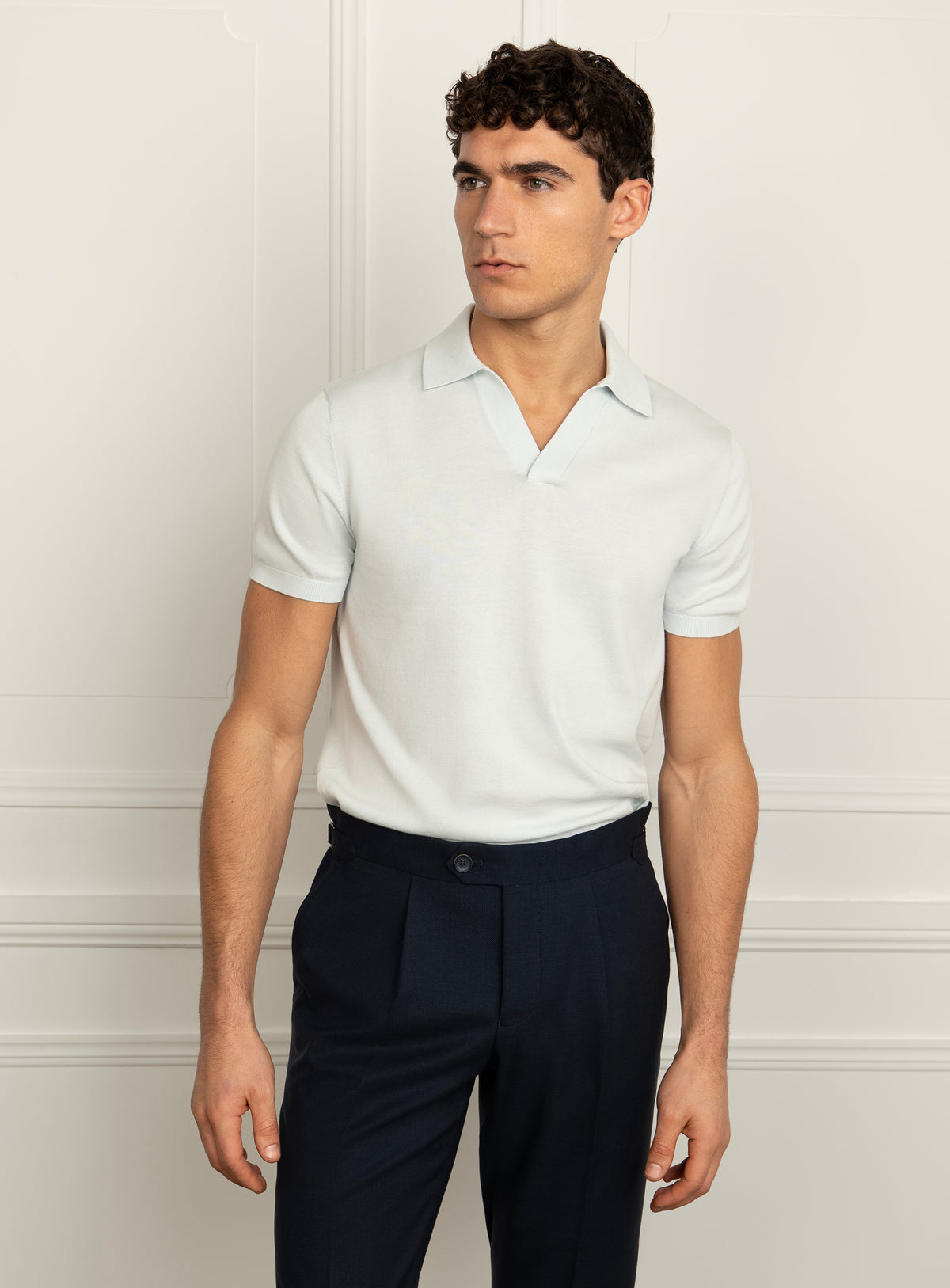 Silvio Neat Sky Blue Polo Shirt