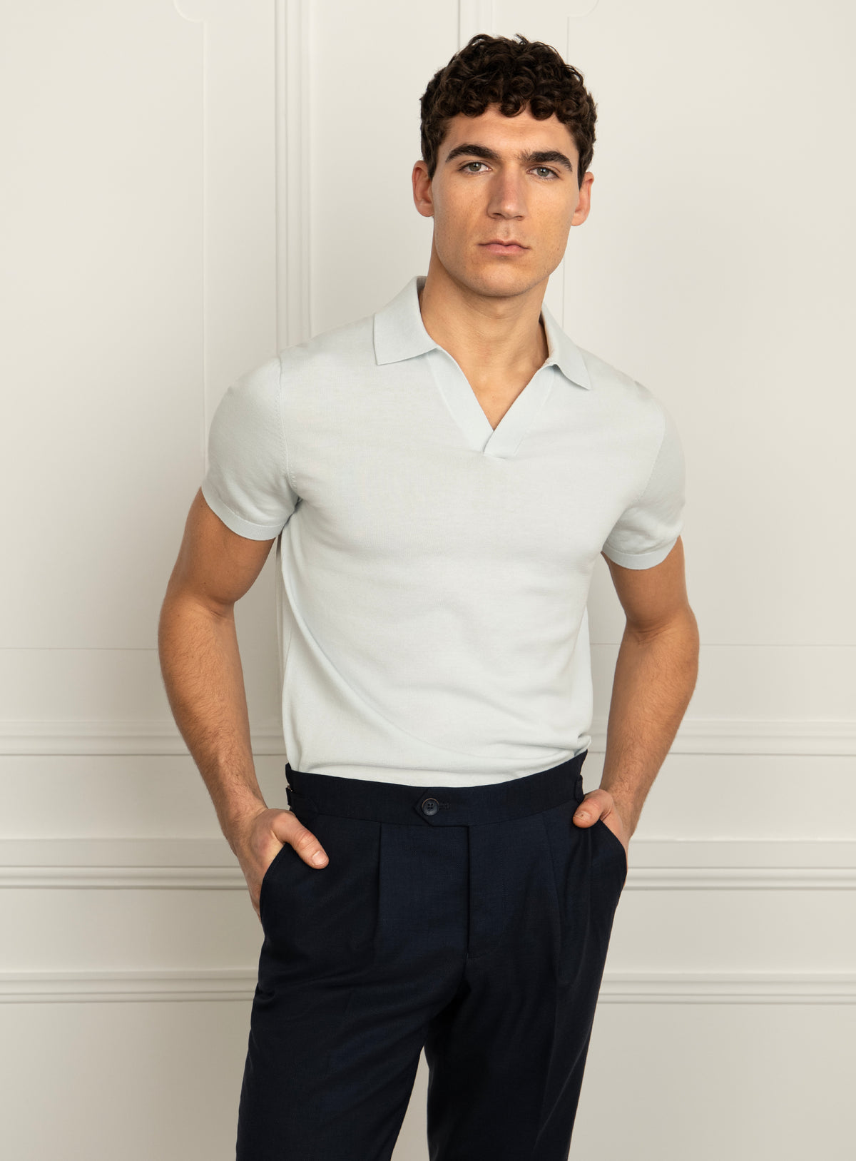 Silvio Neat Sky Blue Polo Shirt
