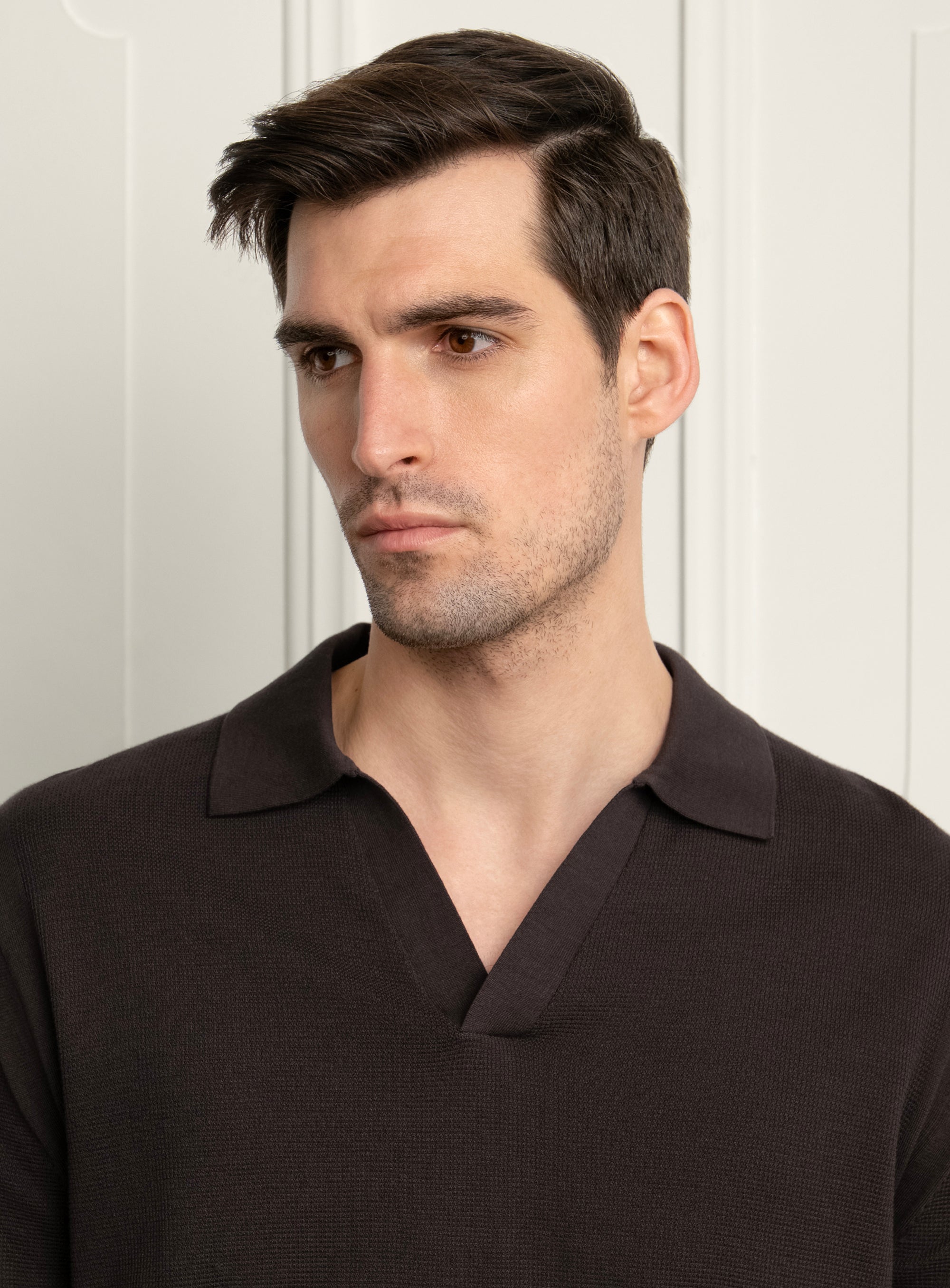 Gilberto Textured Brown Polo Shirt