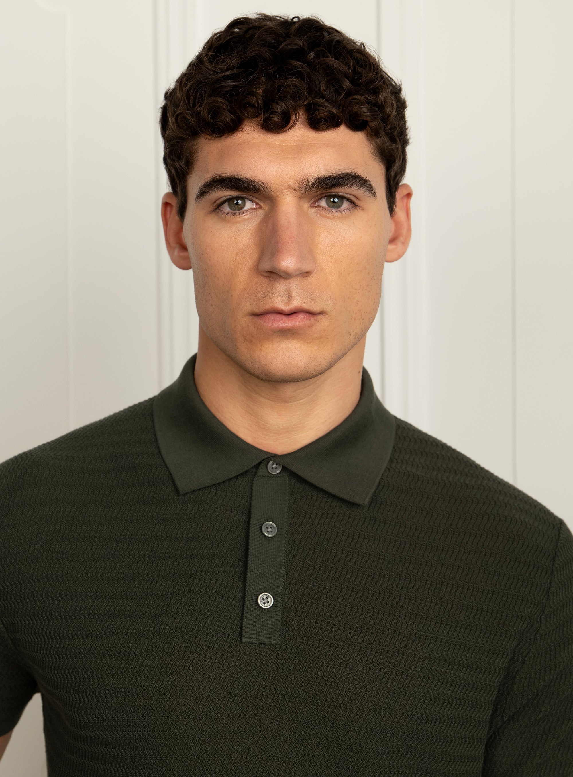 Caprotti Green Knit Polo Shirt