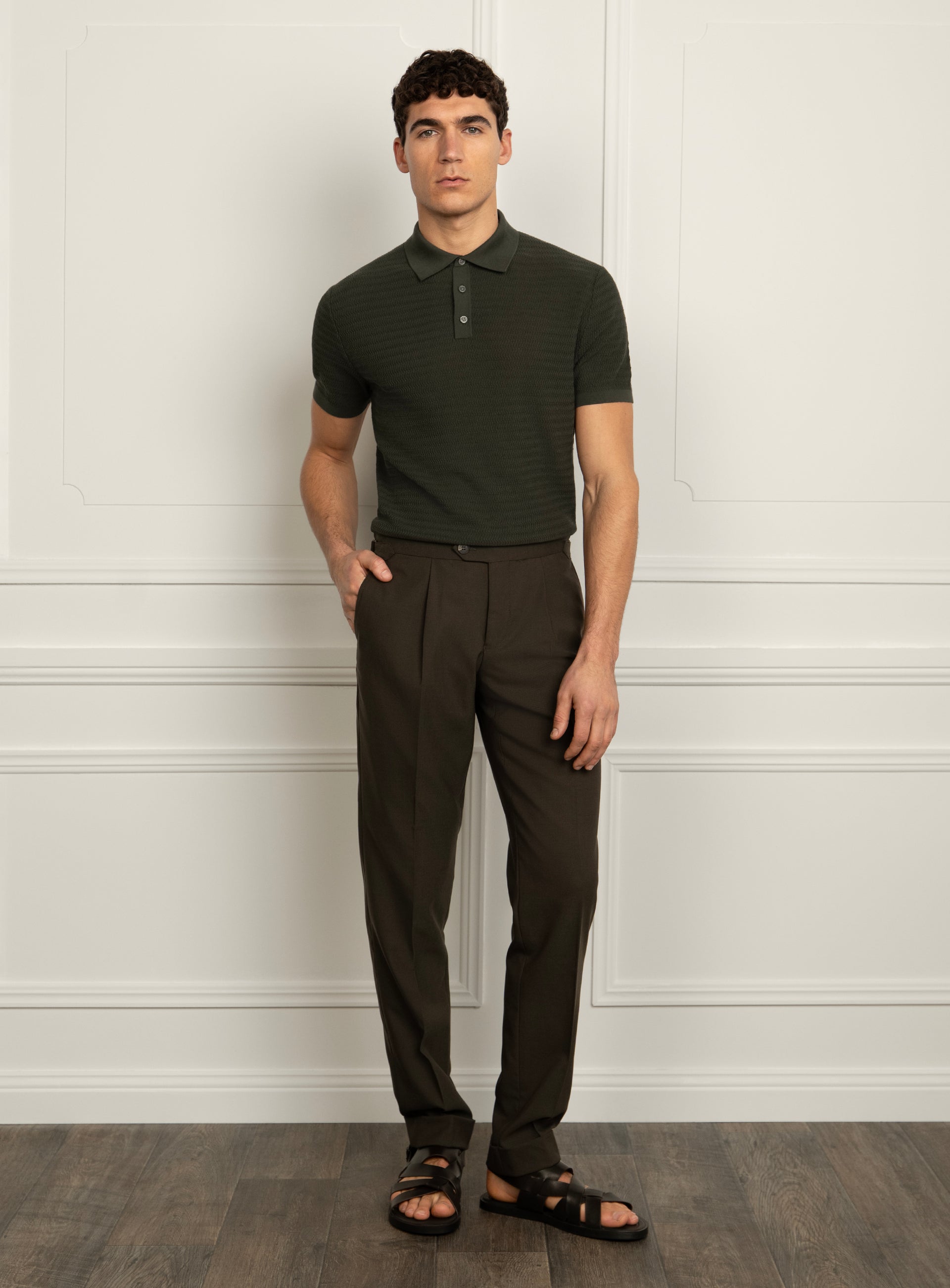 Caprotti Green Knit Polo Shirt