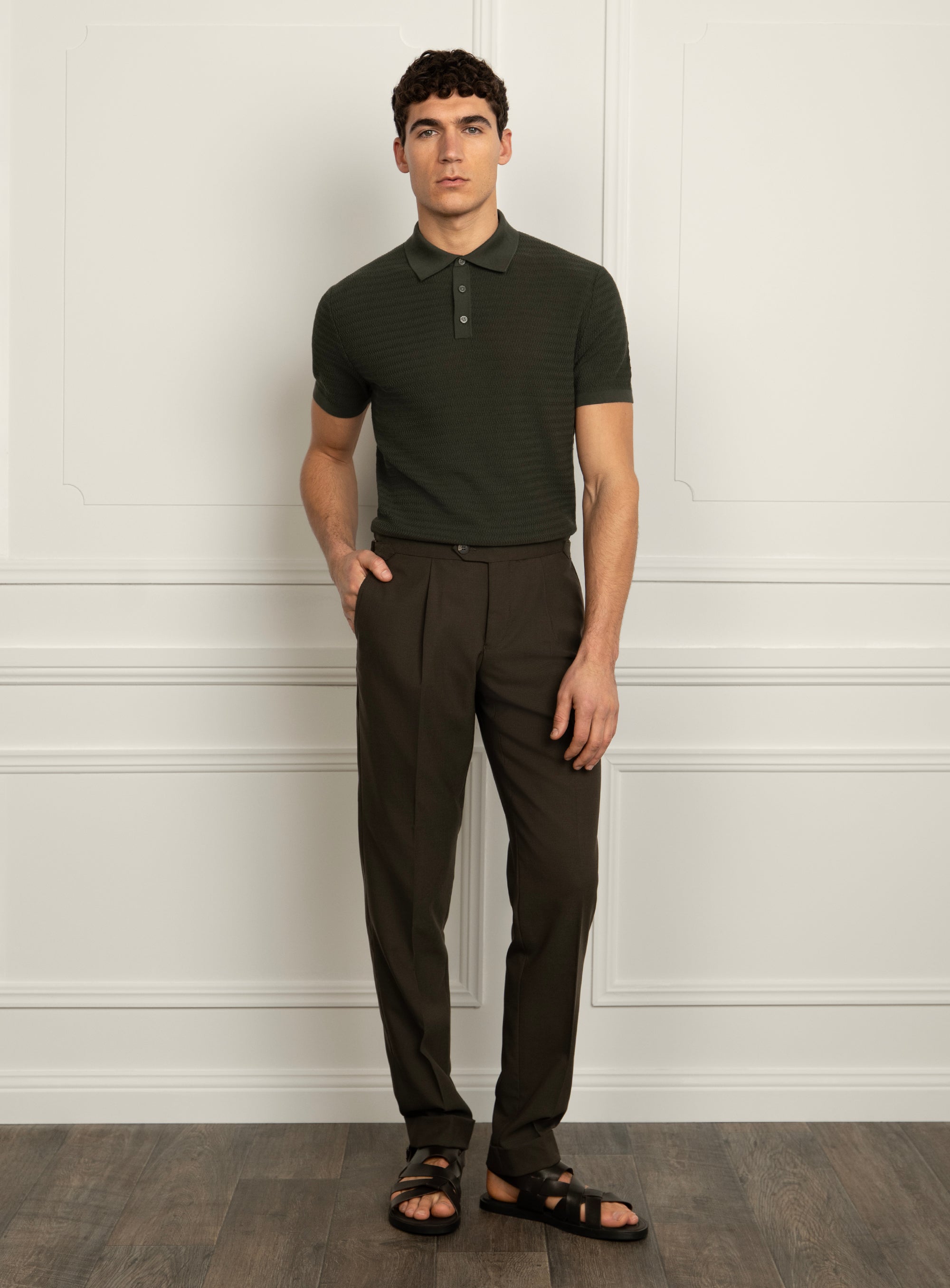 Caprotti Green Knit Polo Shirt