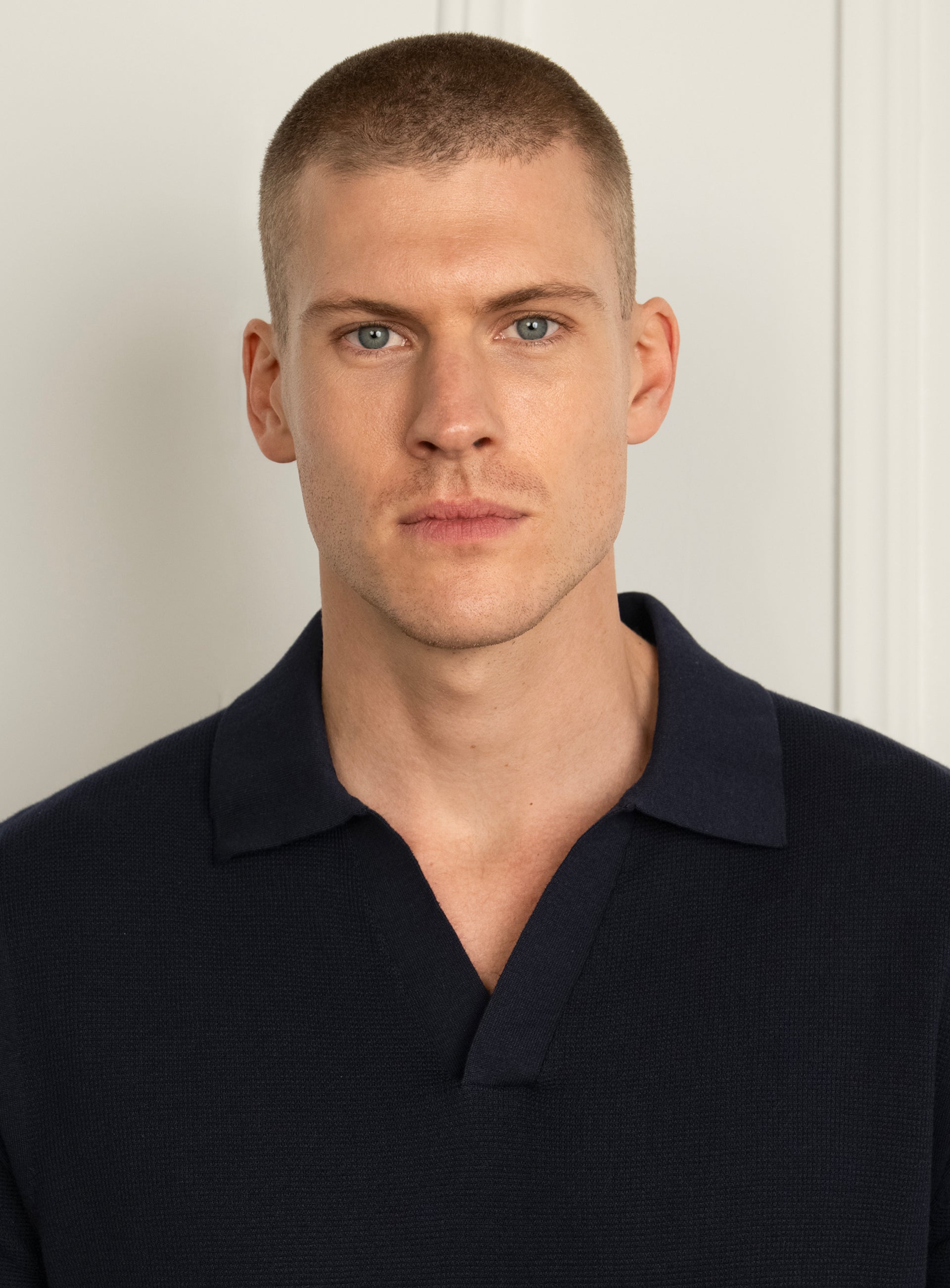 Gilberto Textured Navy Blue Polo Shirt