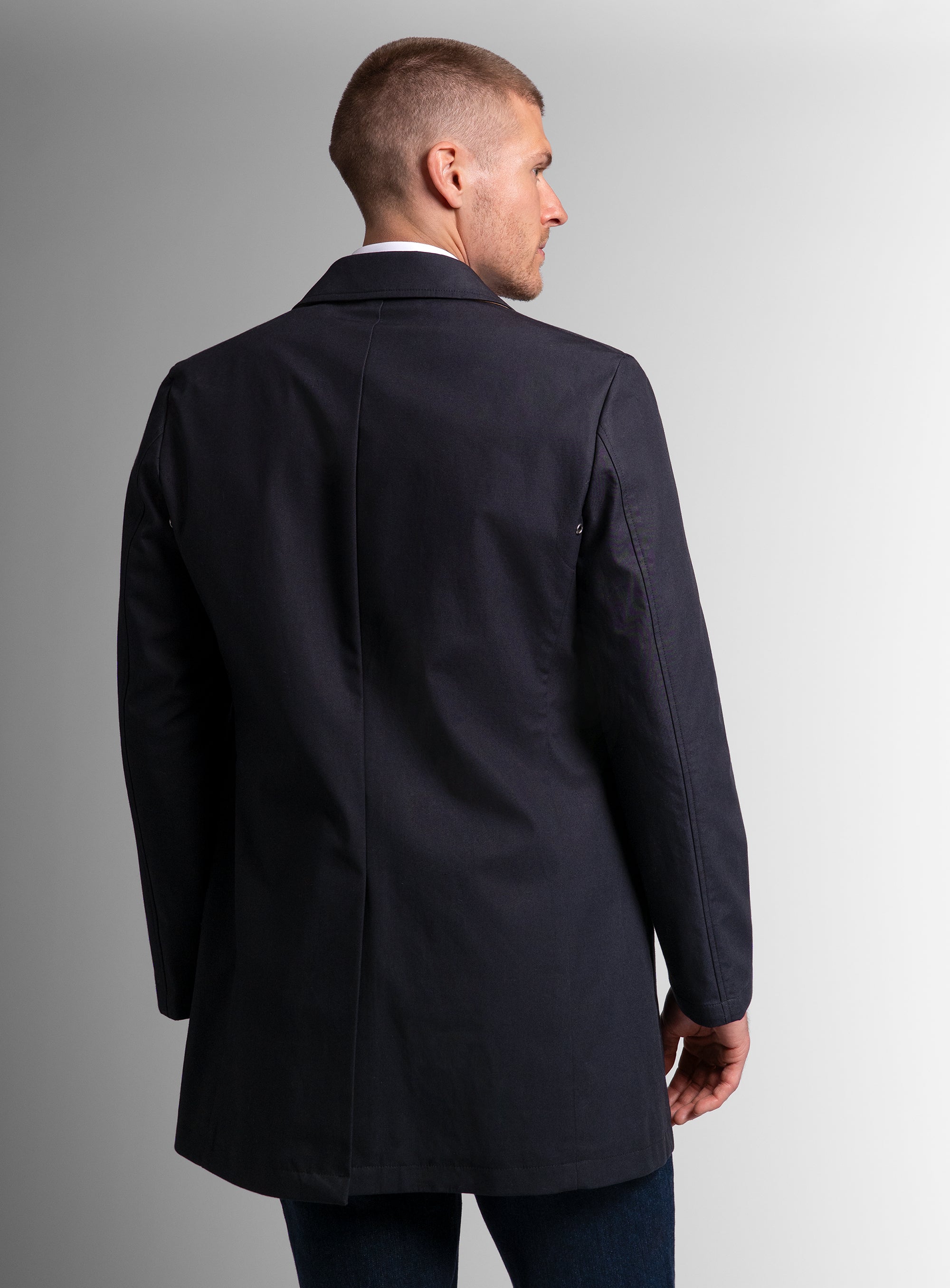 Lorenzo Navy Raincoat