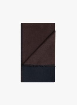 Navy & Chocolate Brown Silk Scarf