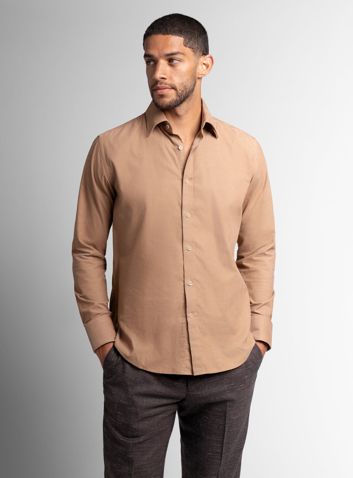 Piero Baby Cord Slim Fit Camel Shirt $69.95 ($129) + more up to 59% off Peter Jackson Outlet Sale