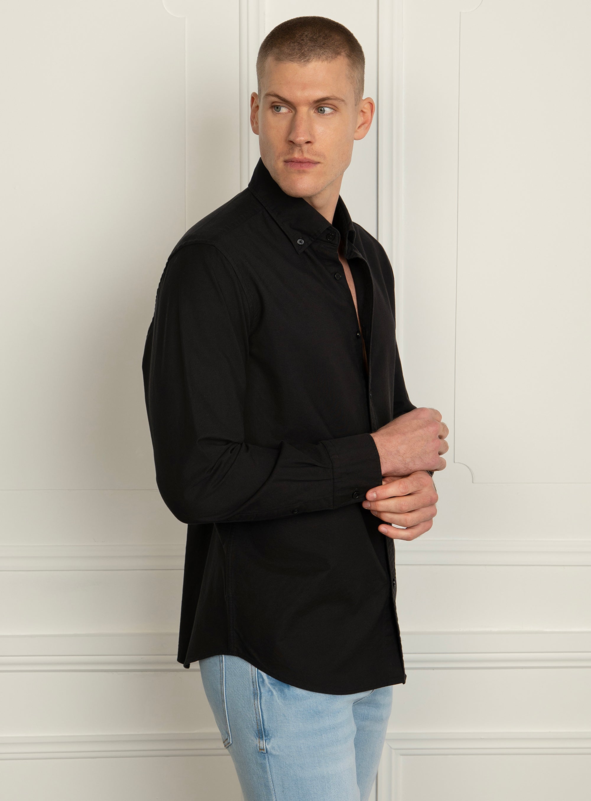 Merano Signature Black Oxford Shirt