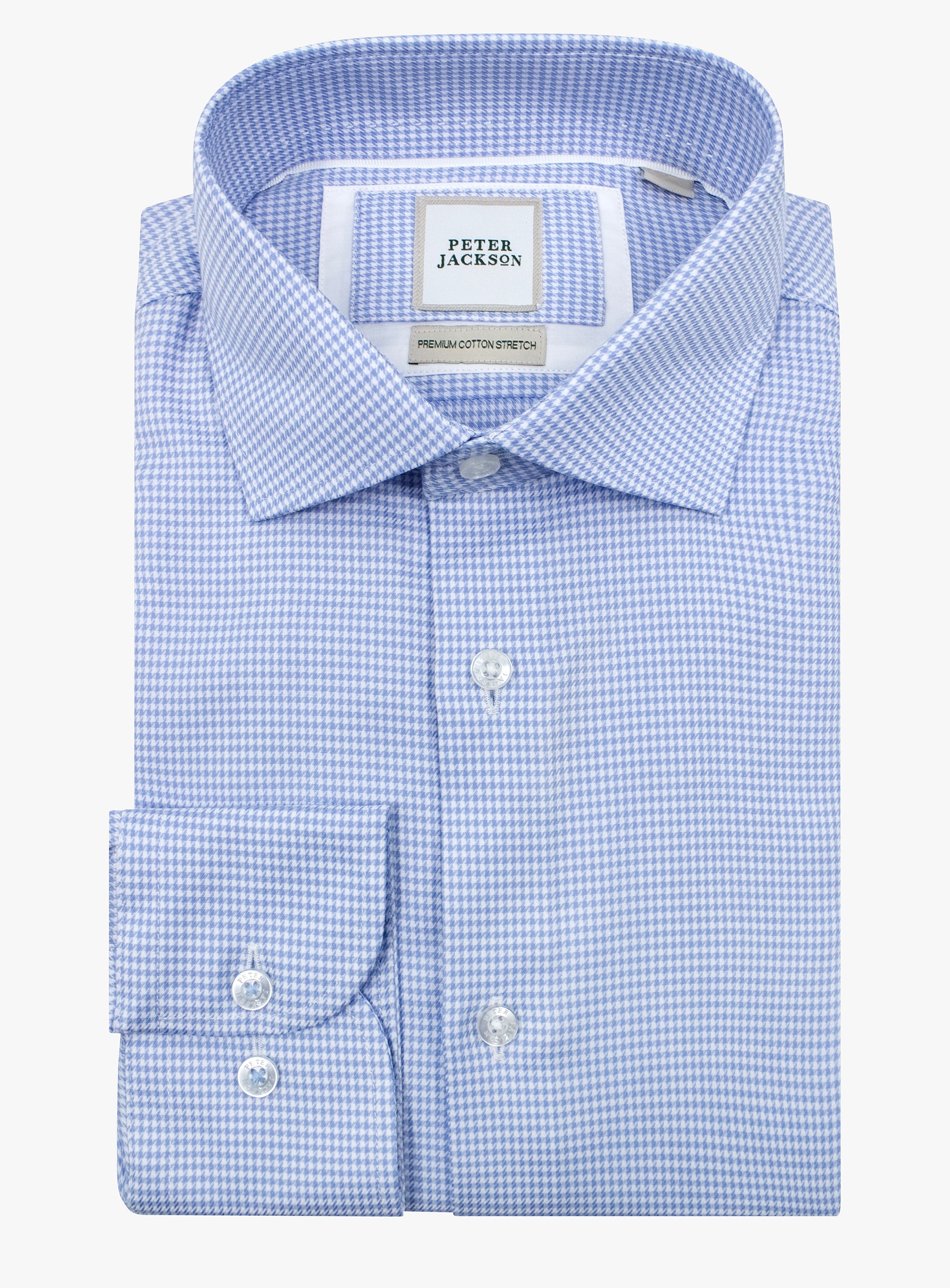 Milan Houndstooth Sky Blue Shirt