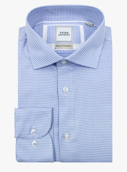 Milan Houndstooth Sky Blue Shirt