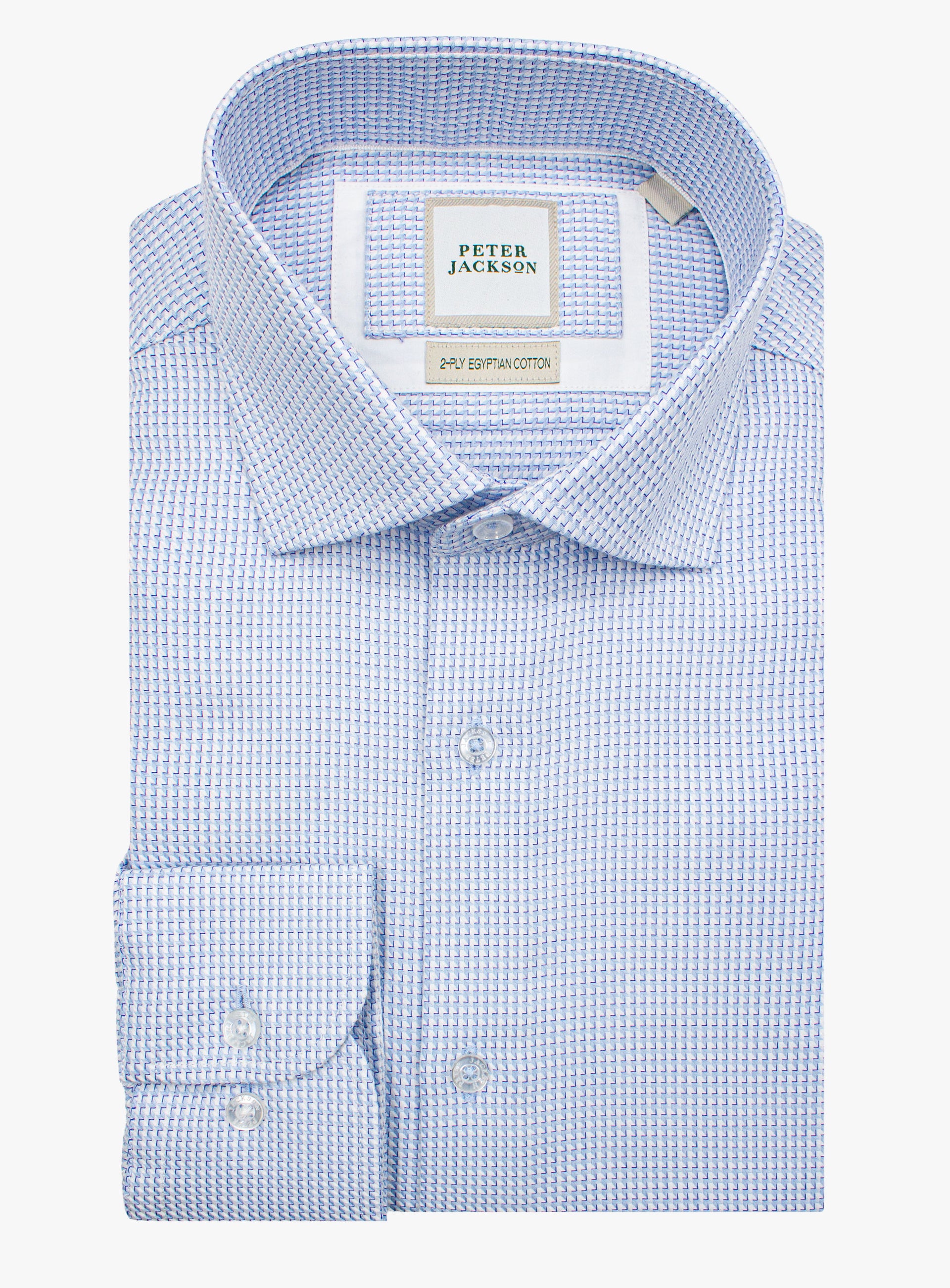 Milan Puppytooth Jacquard Sky Blue Shirt
