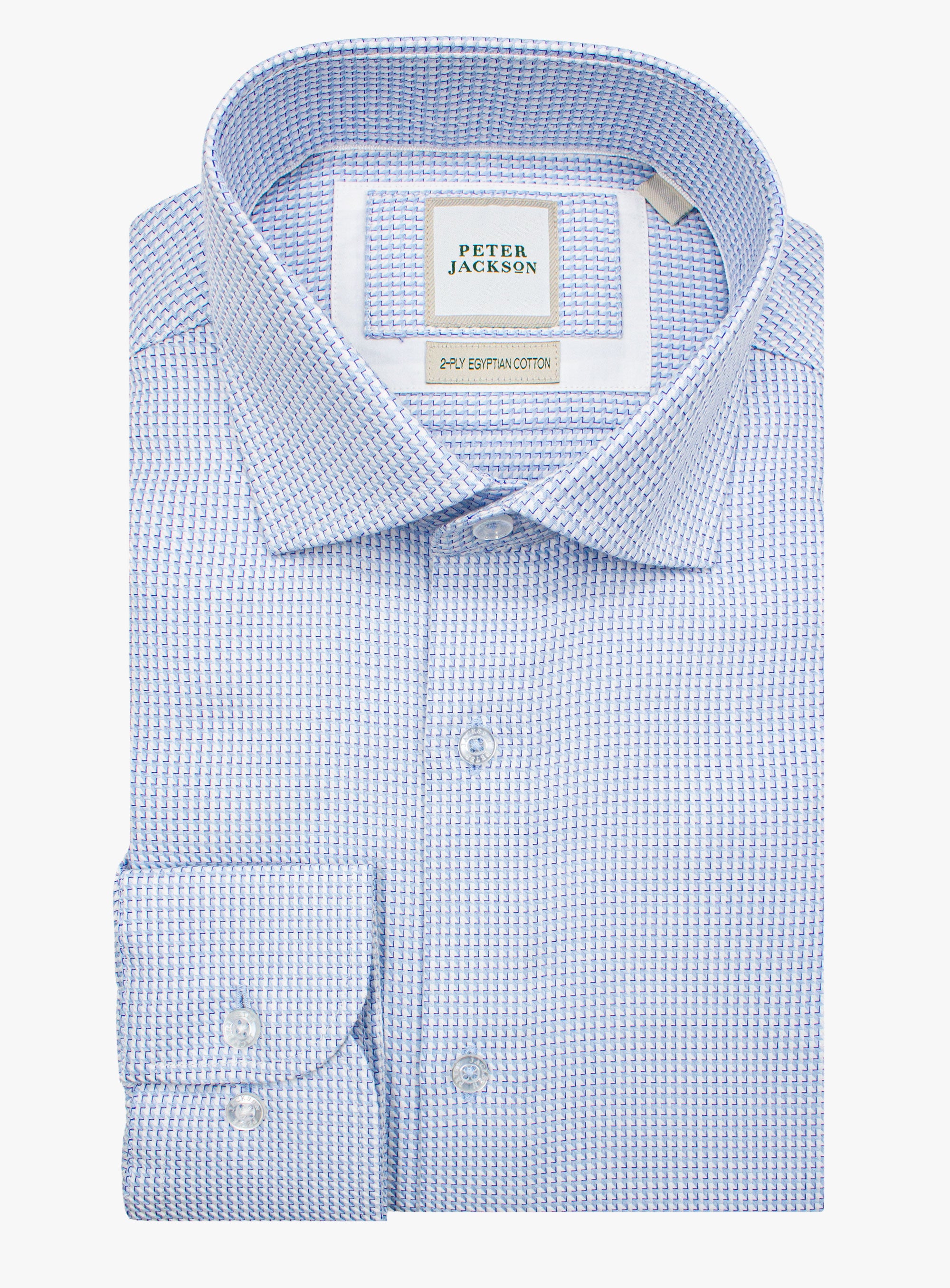 Milan Puppytooth Jacquard Sky Blue Shirt