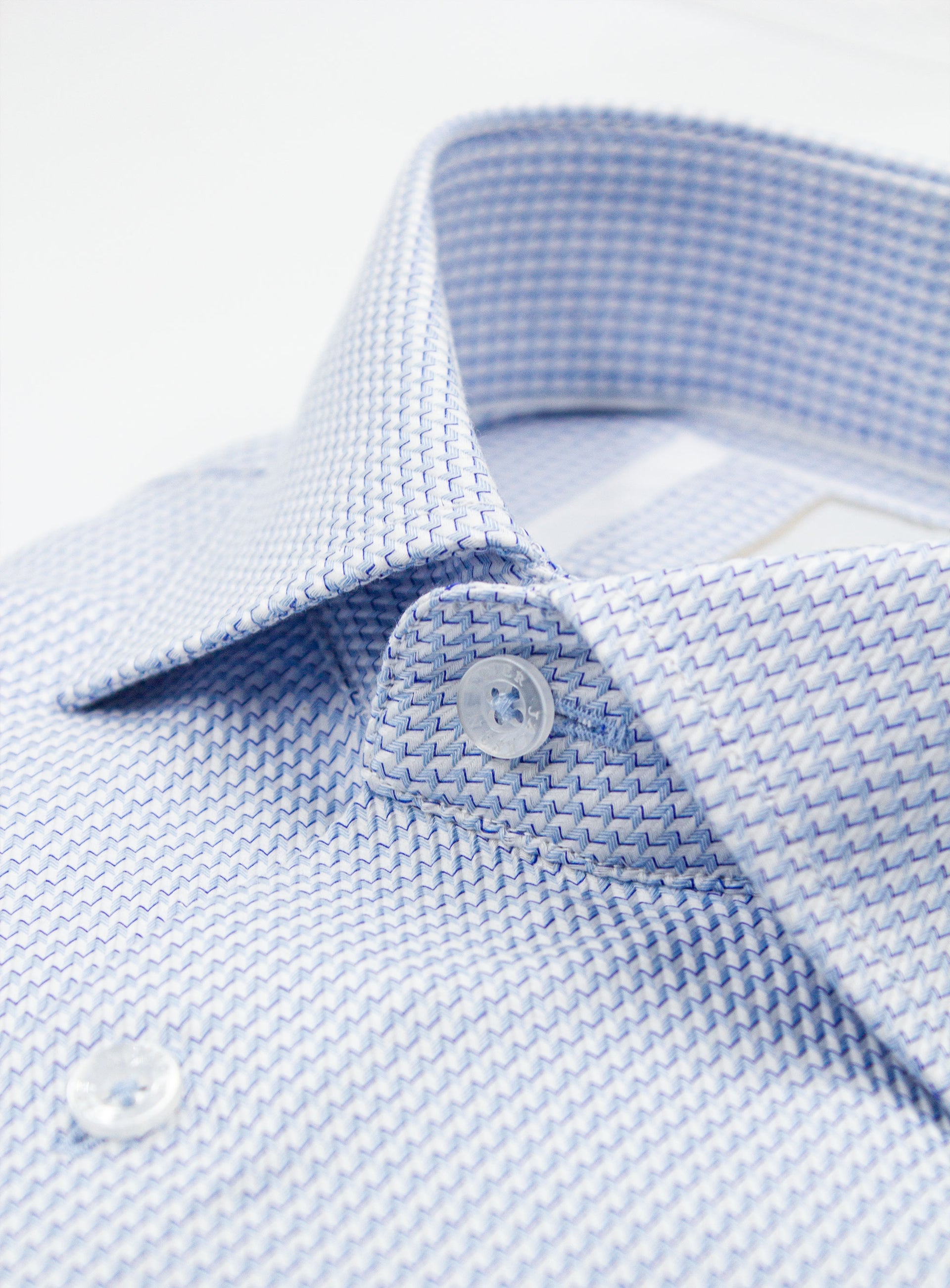Milan Puppytooth Jacquard Sky Blue Shirt