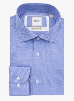 Milan Jacquard Puppytooth Blue Shirt