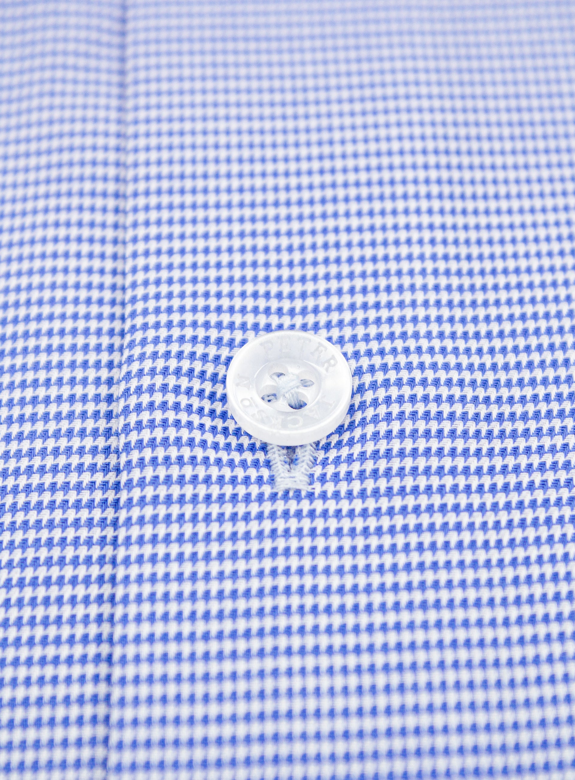 Milan Jacquard Puppytooth Blue Shirt