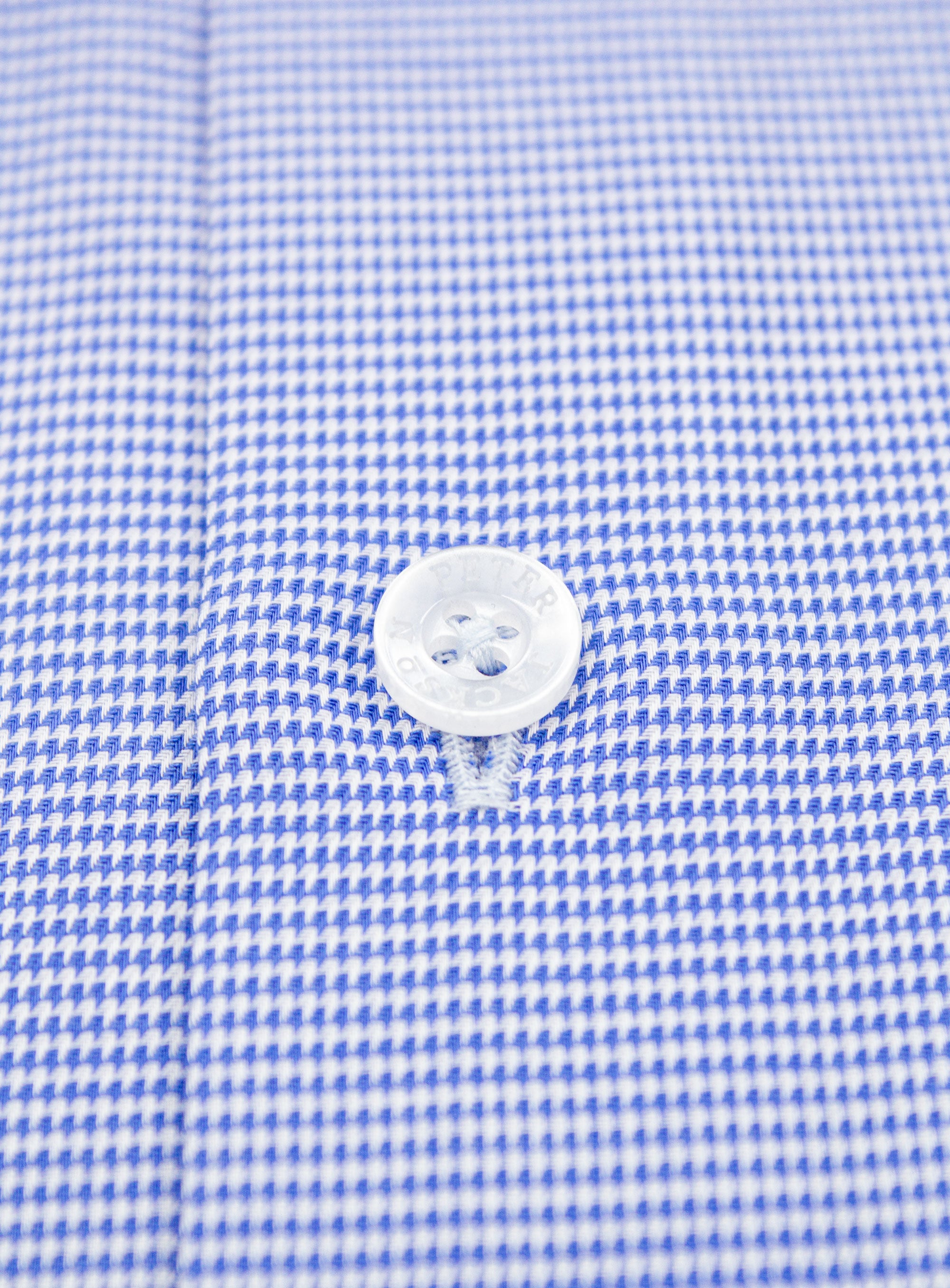 Milan Jacquard Puppytooth Blue Shirt