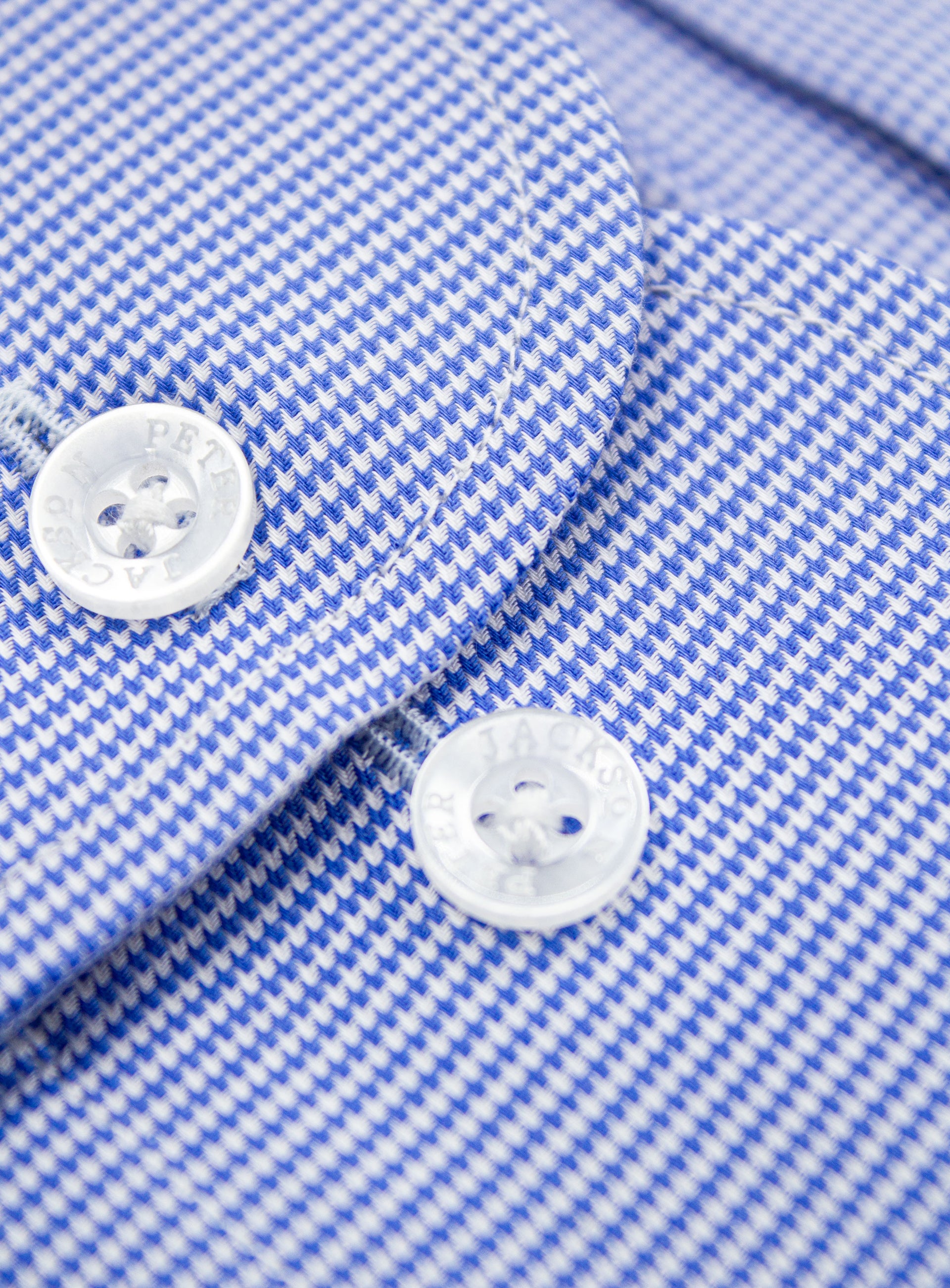 Milan Jacquard Puppytooth Blue Shirt