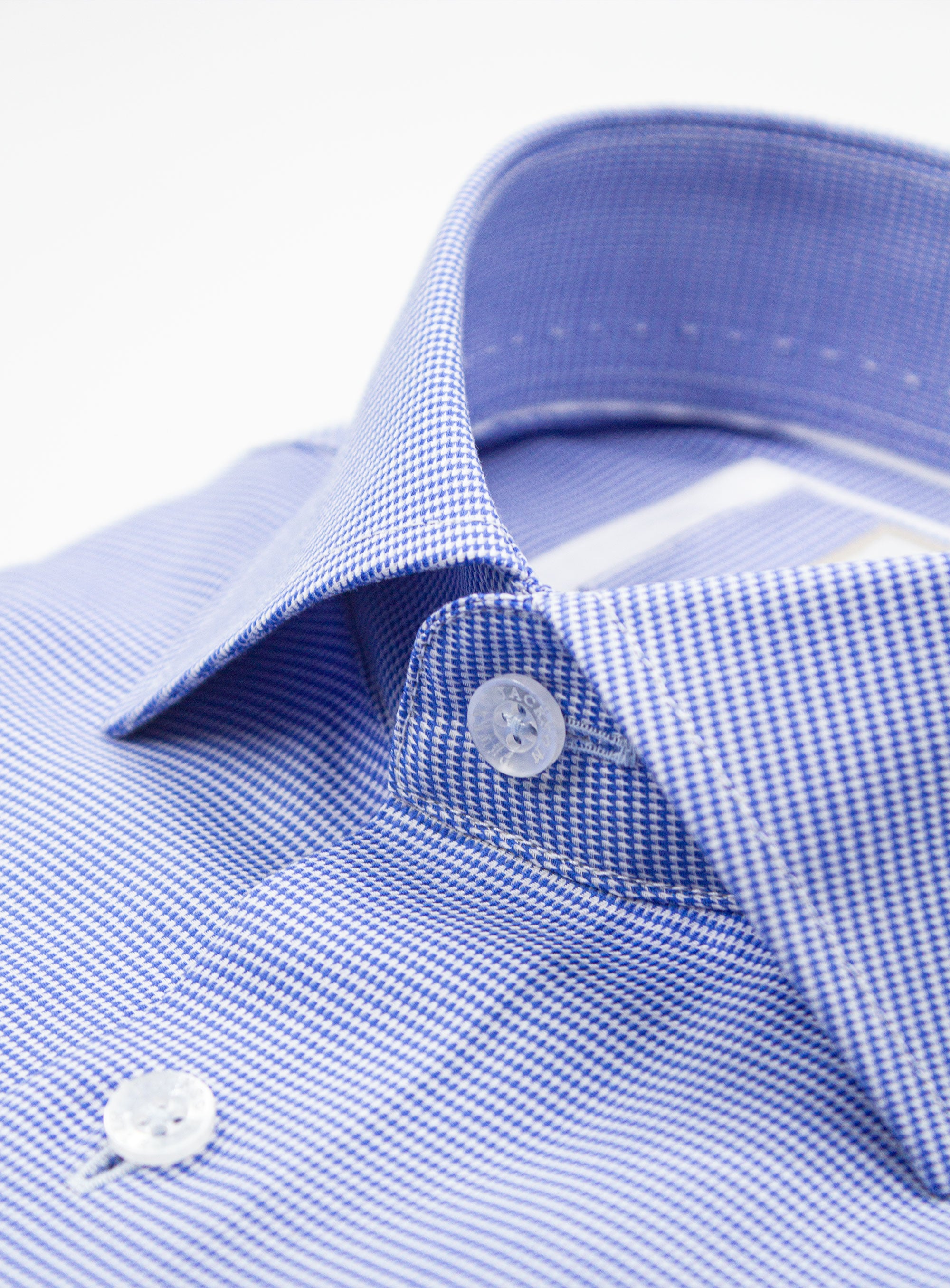 Milan Jacquard Puppytooth Blue Shirt