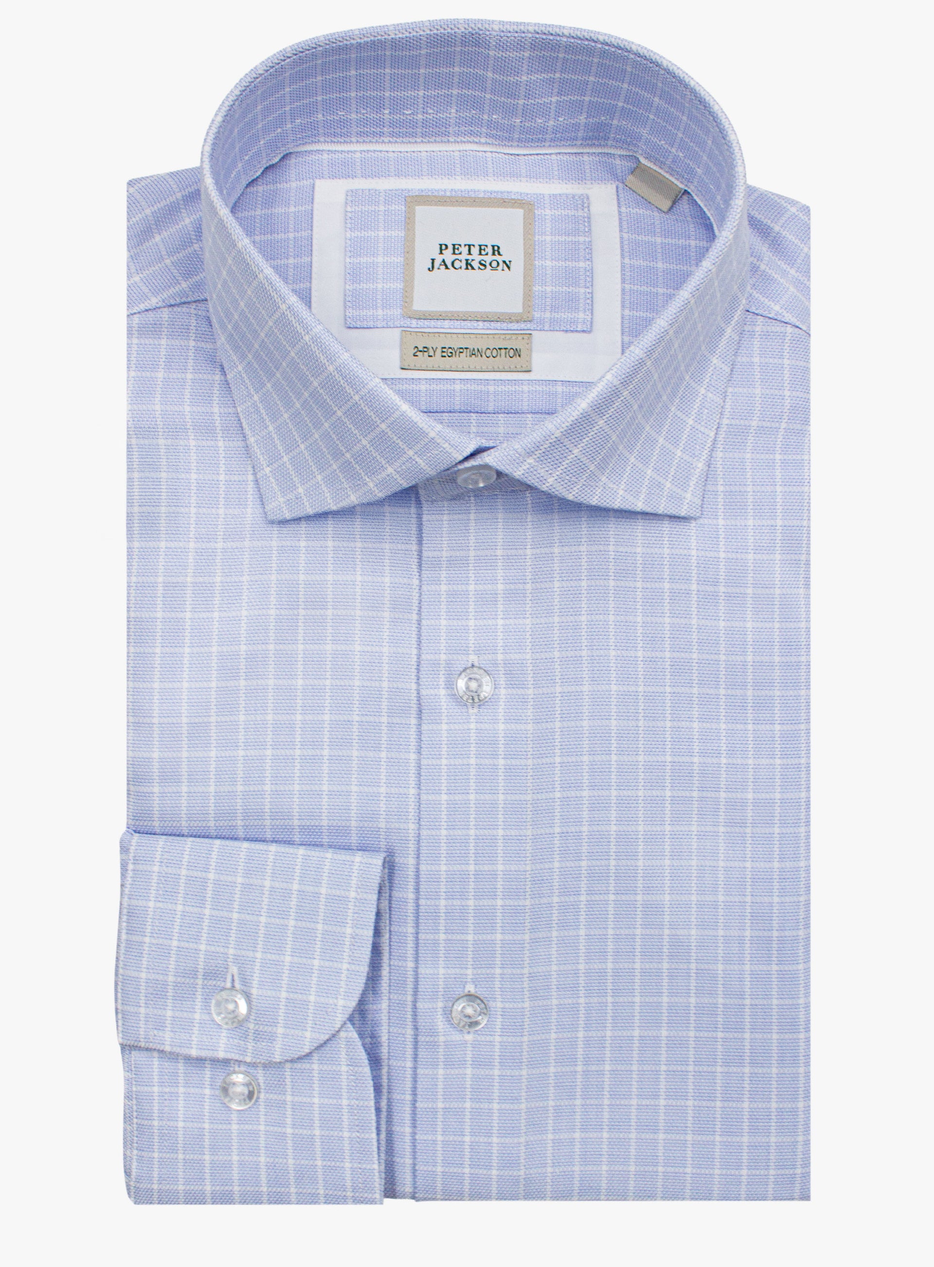 Picture of the Milan Micro Check Sky Blue Shirt