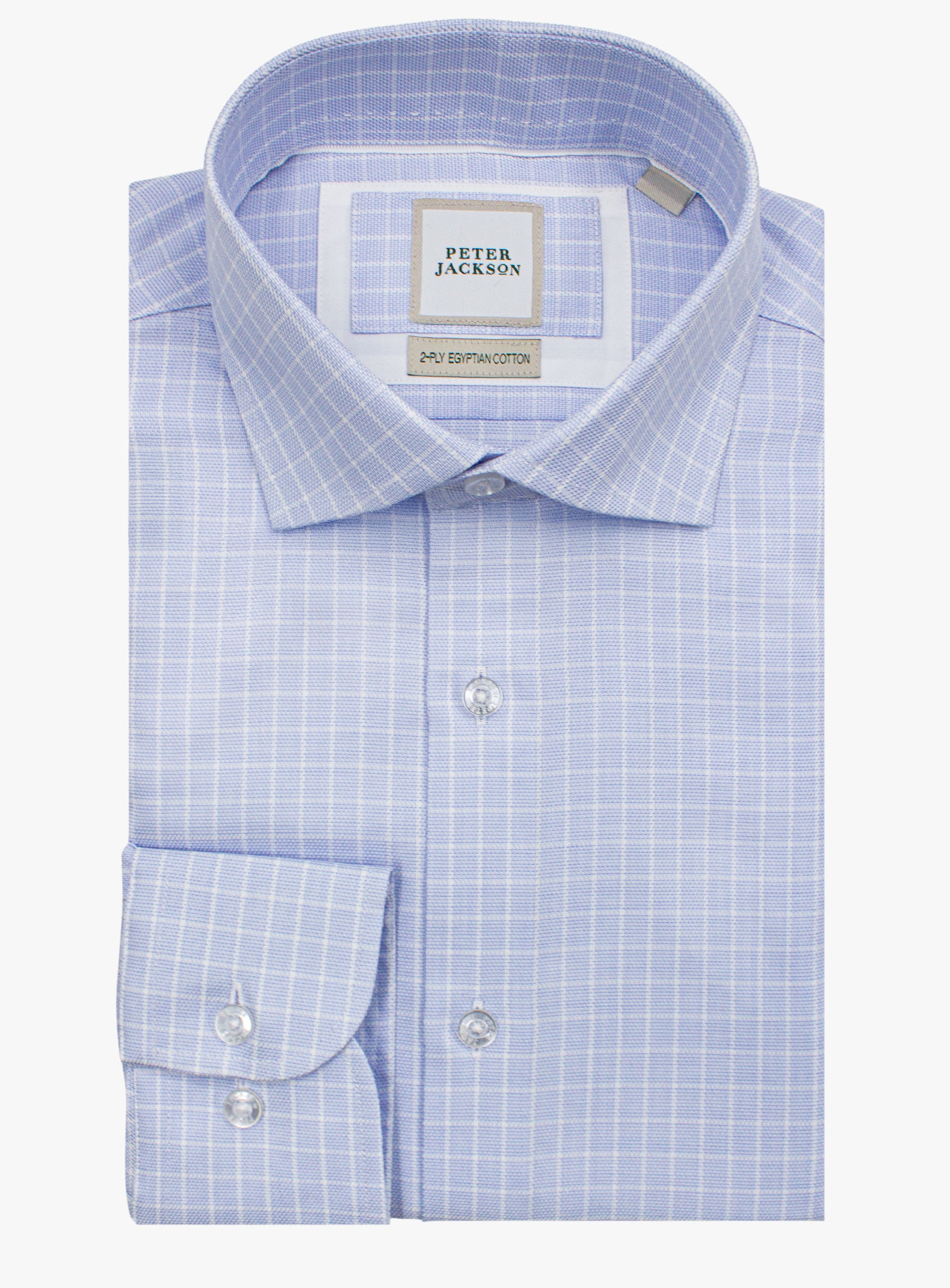 Milan Micro Check Sky Blue Shirt