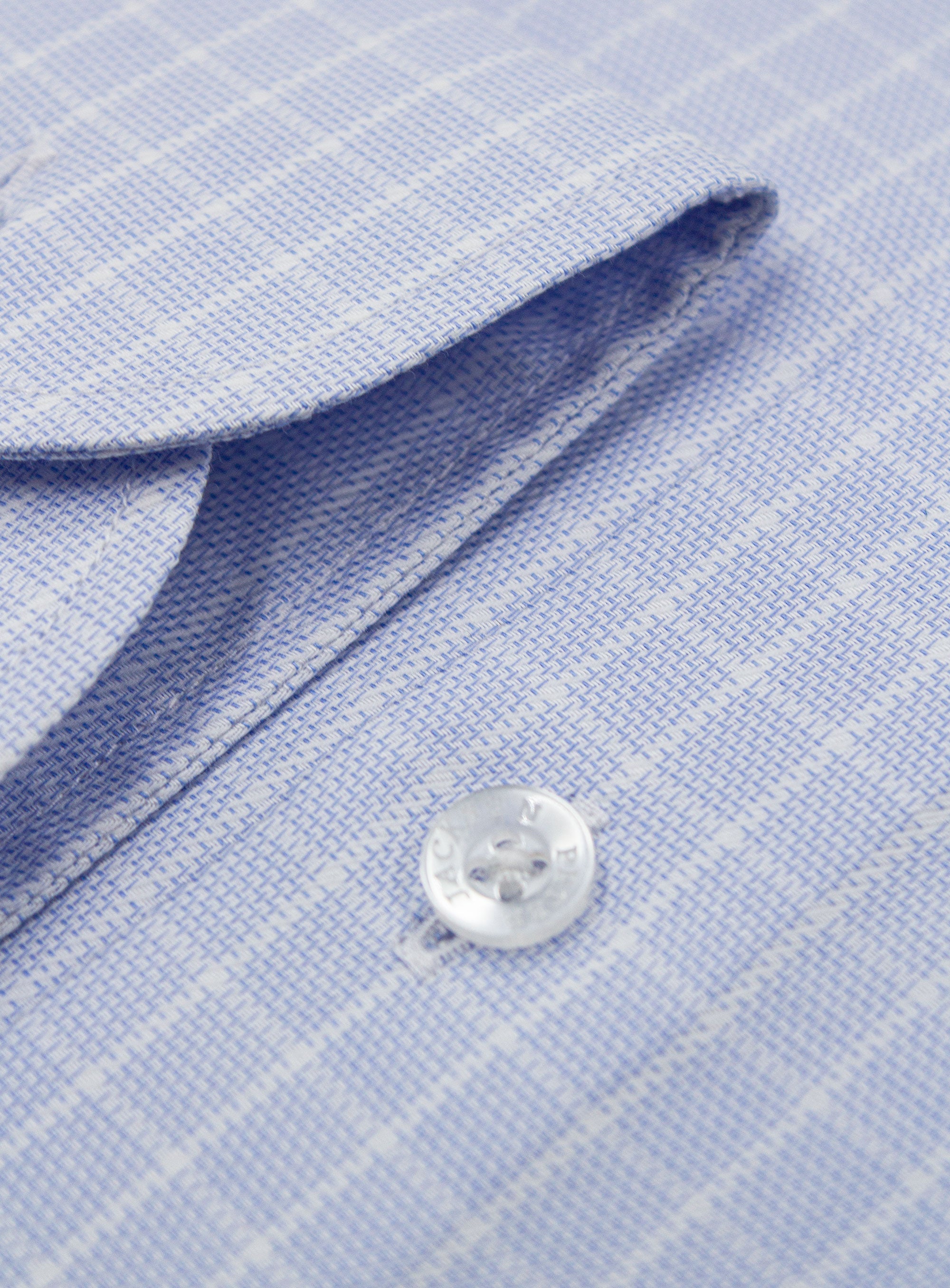 Milan Micro Check Sky Blue Shirt