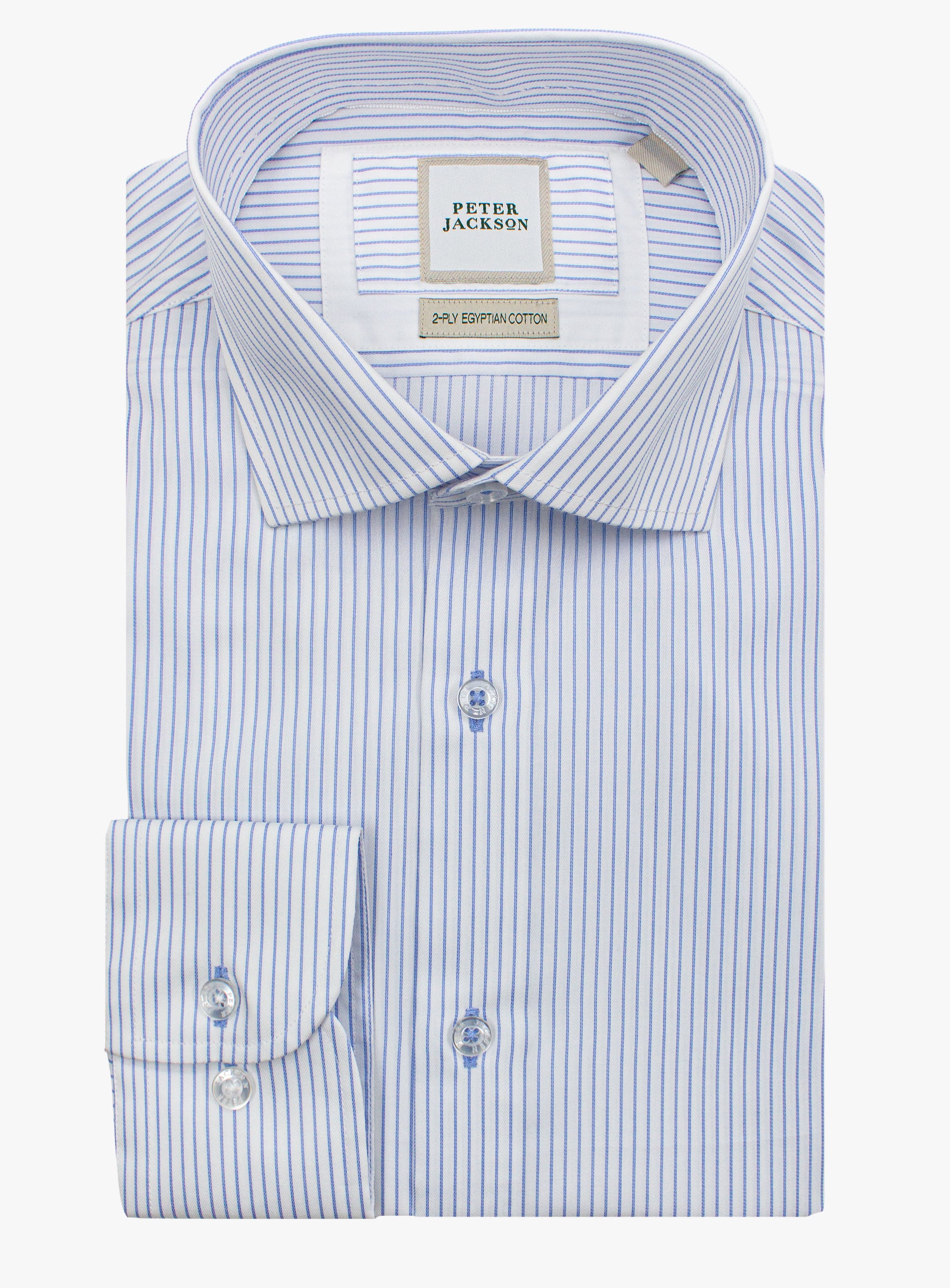 Milan Fine Stripe Twill Sky Blue Shirt