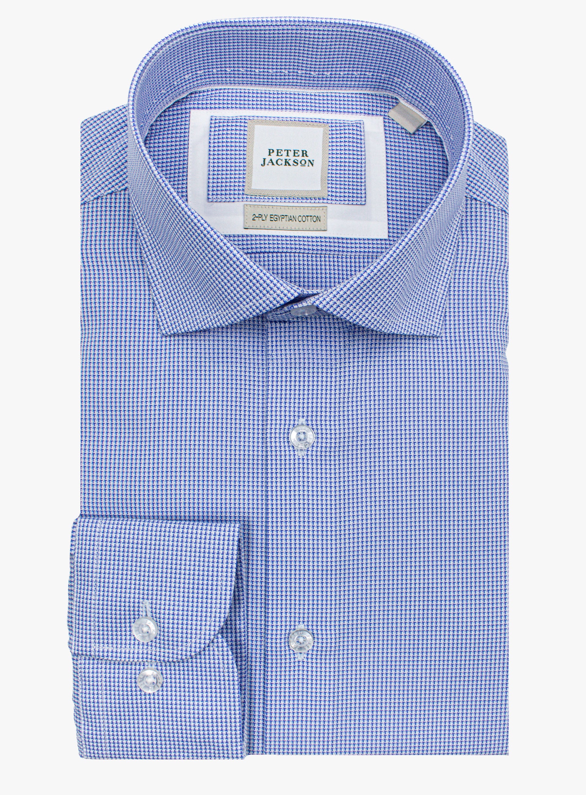 Milan Micro Jacquard Blue Shirt