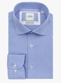 Milan Micro Jacquard Blue Shirt