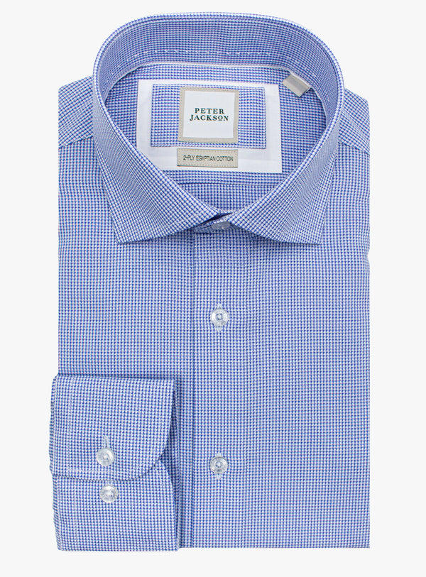 Milan Micro Jacquard Blue Shirt