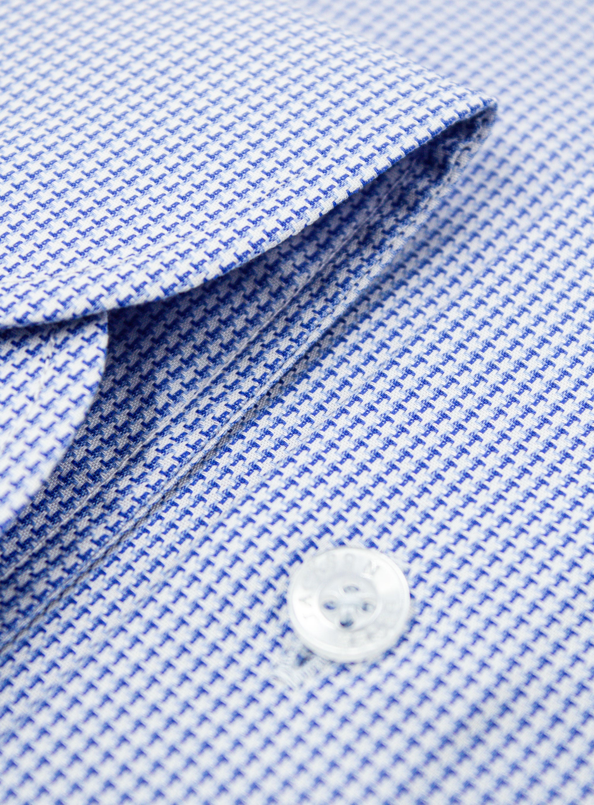 Milan Micro Jacquard Blue Shirt