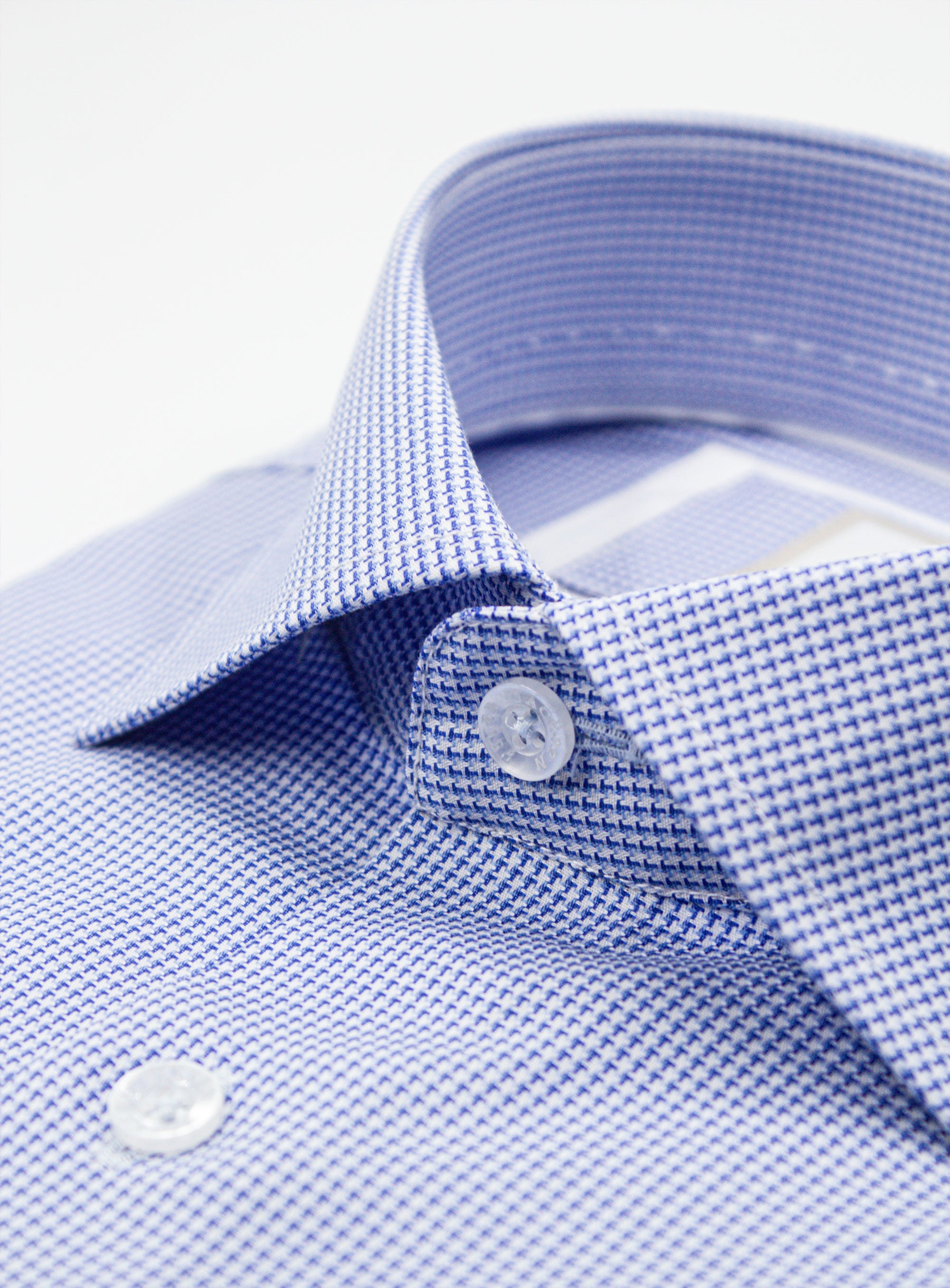 Milan Micro Jacquard Blue Shirt
