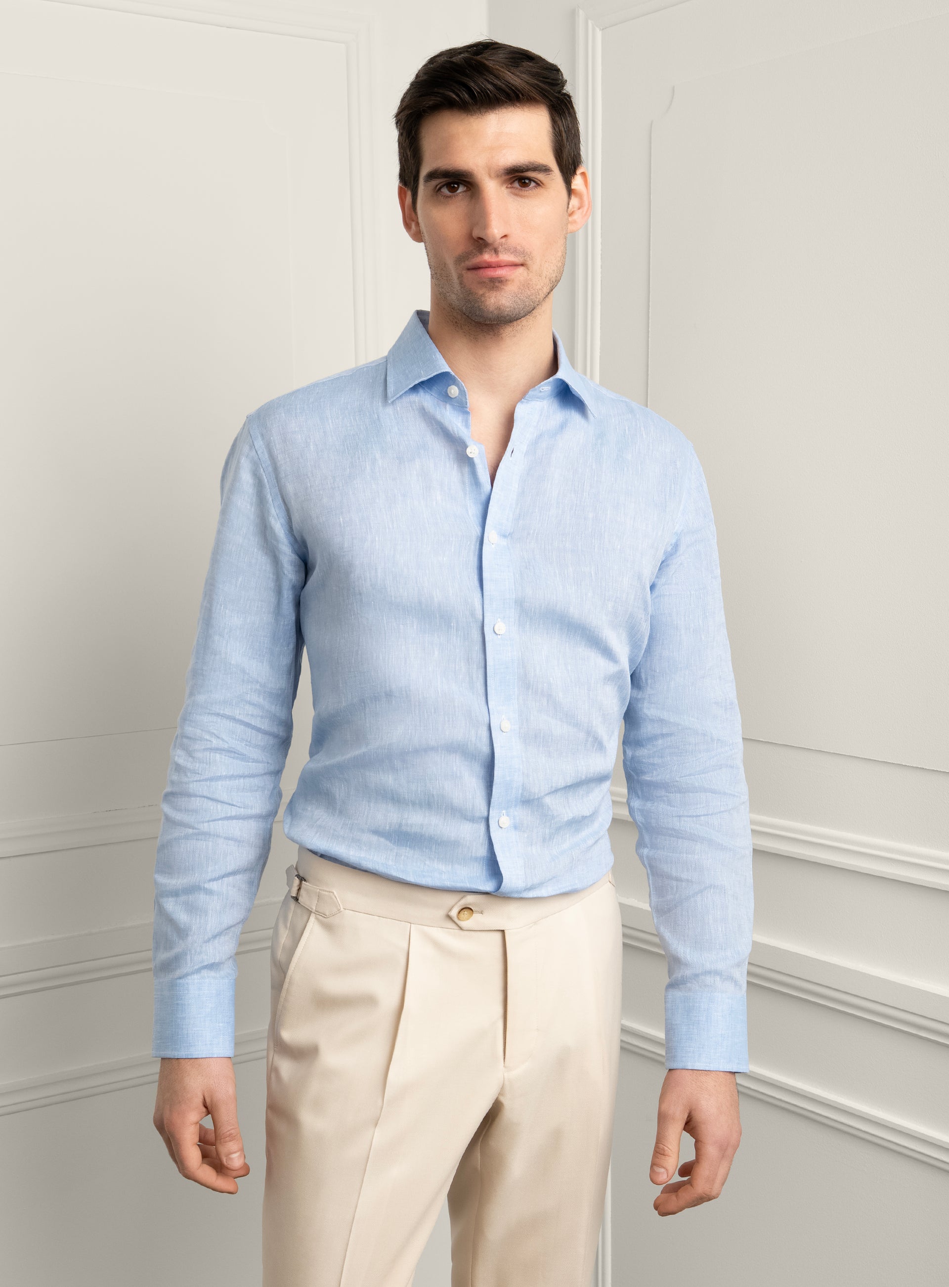 Amalfi Signature Sky Blue Linen Shirt