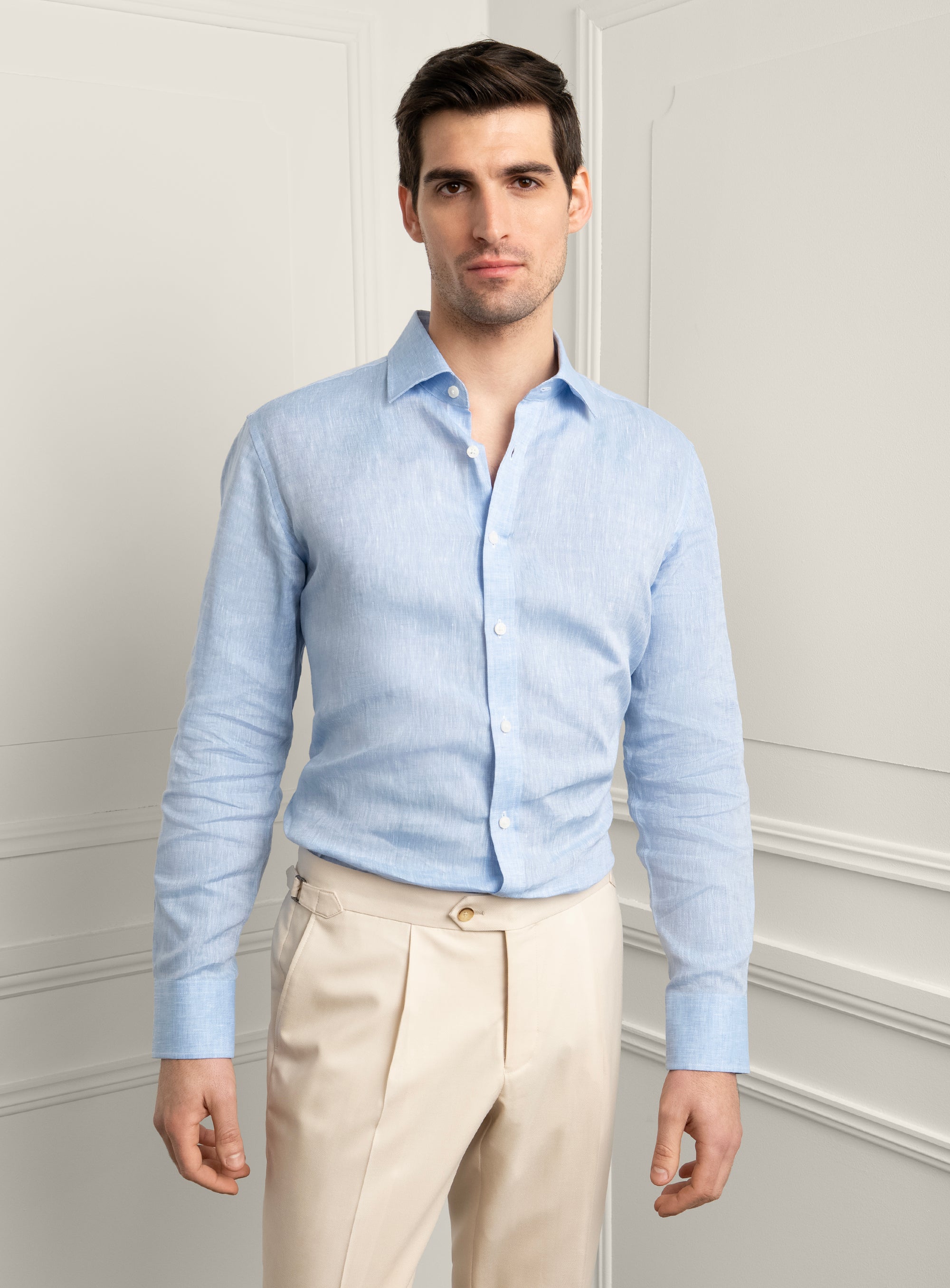Amalfi Signature Sky Blue Linen Shirt