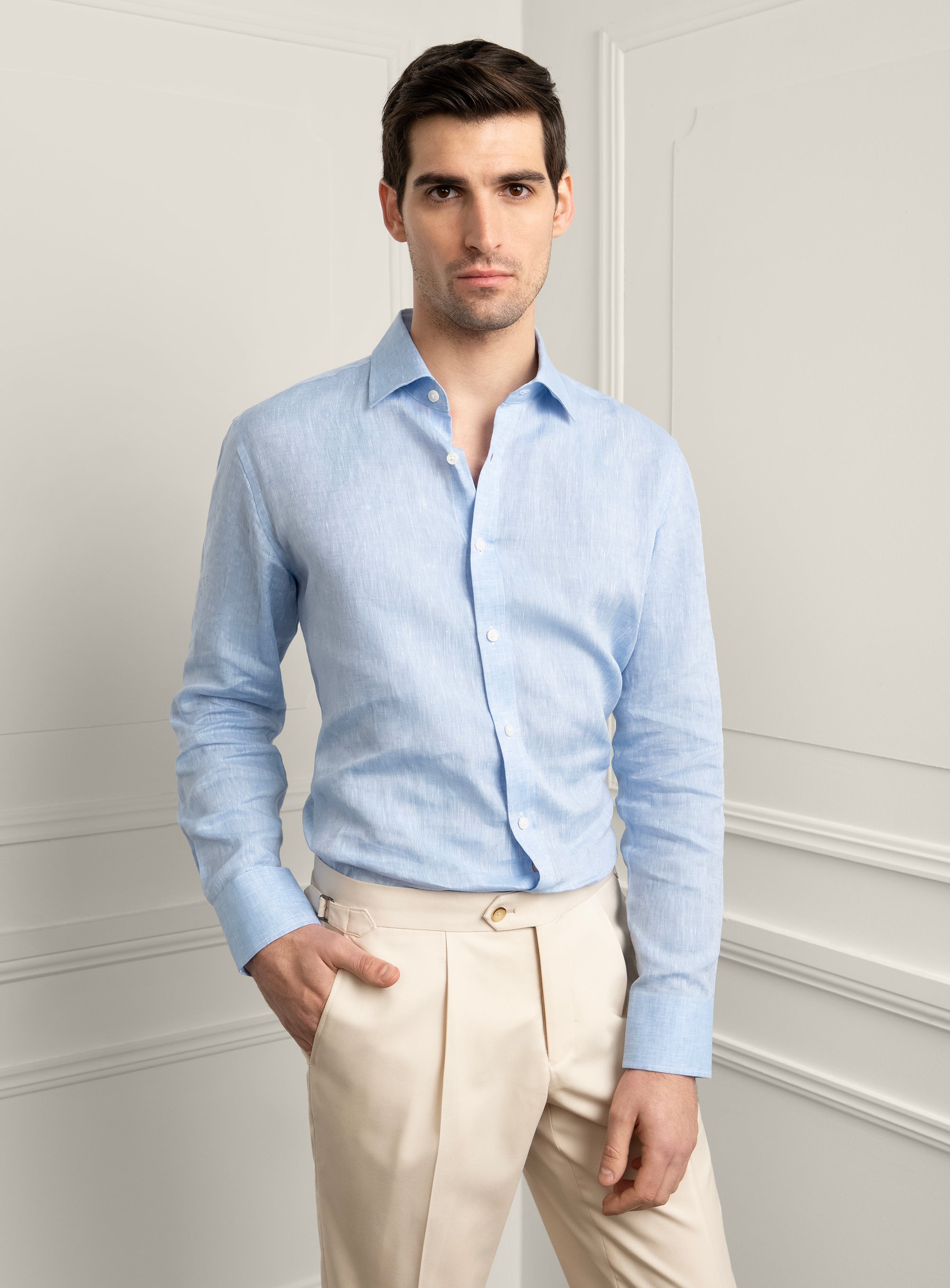 Amalfi Signature Sky Blue Linen Shirt