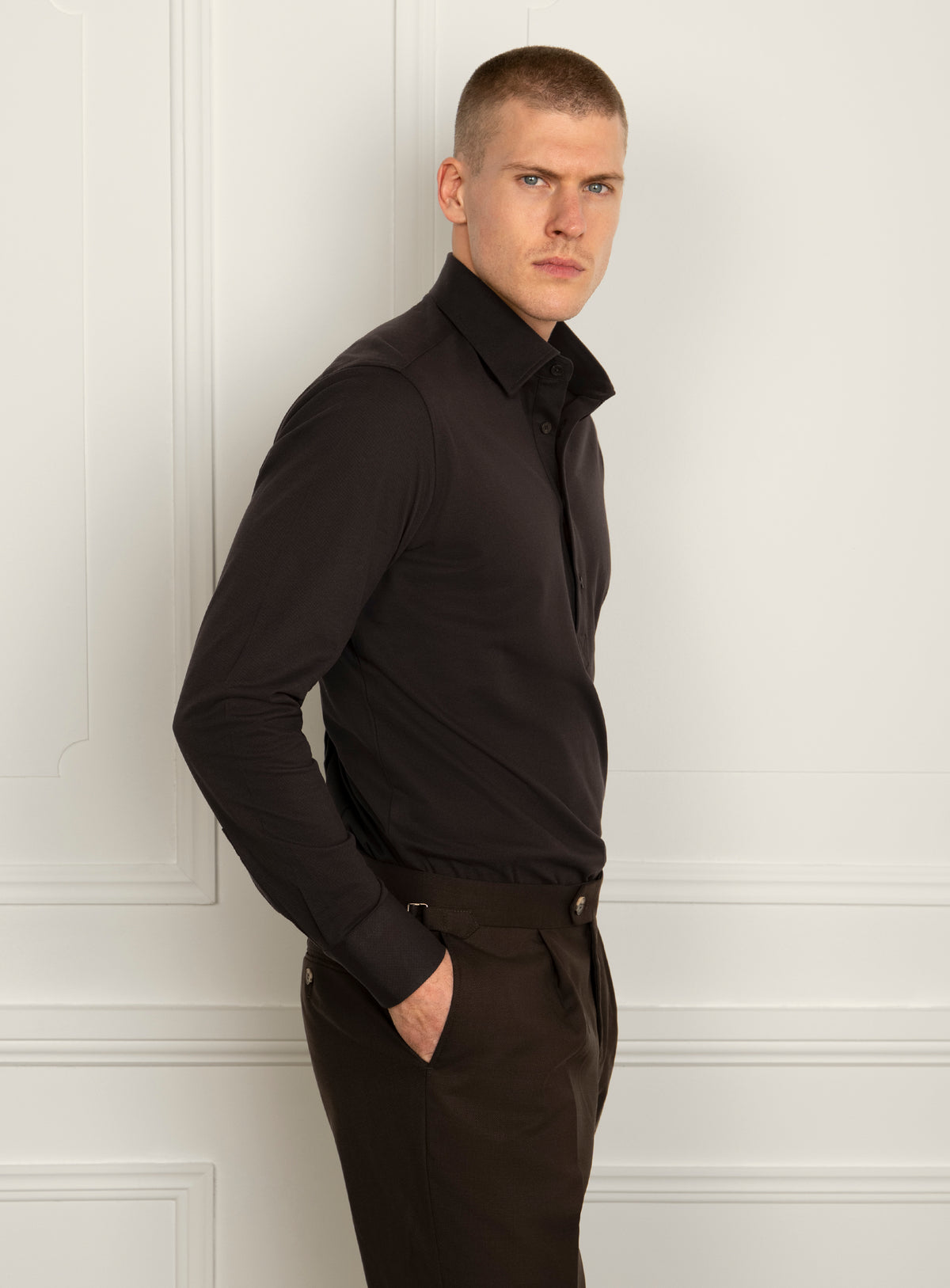 Pasquale Popover Brown Shirt